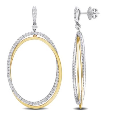 Belk & Co 2.25 ct. t.w. Diamond Intertwined Circular Drop Earrings in 14K 2-Tone Gold