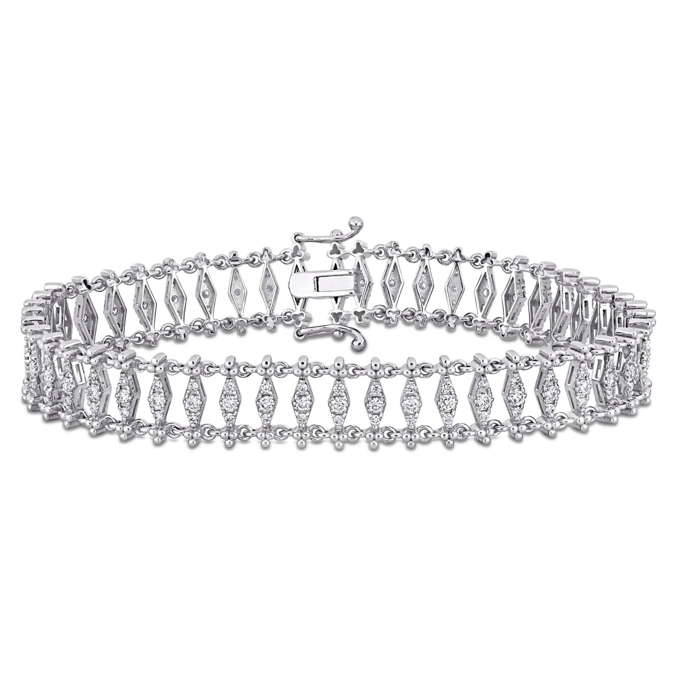 1.53 ct. t.w. Diamond Vintage Bracelet in 14K White Gold, 7"