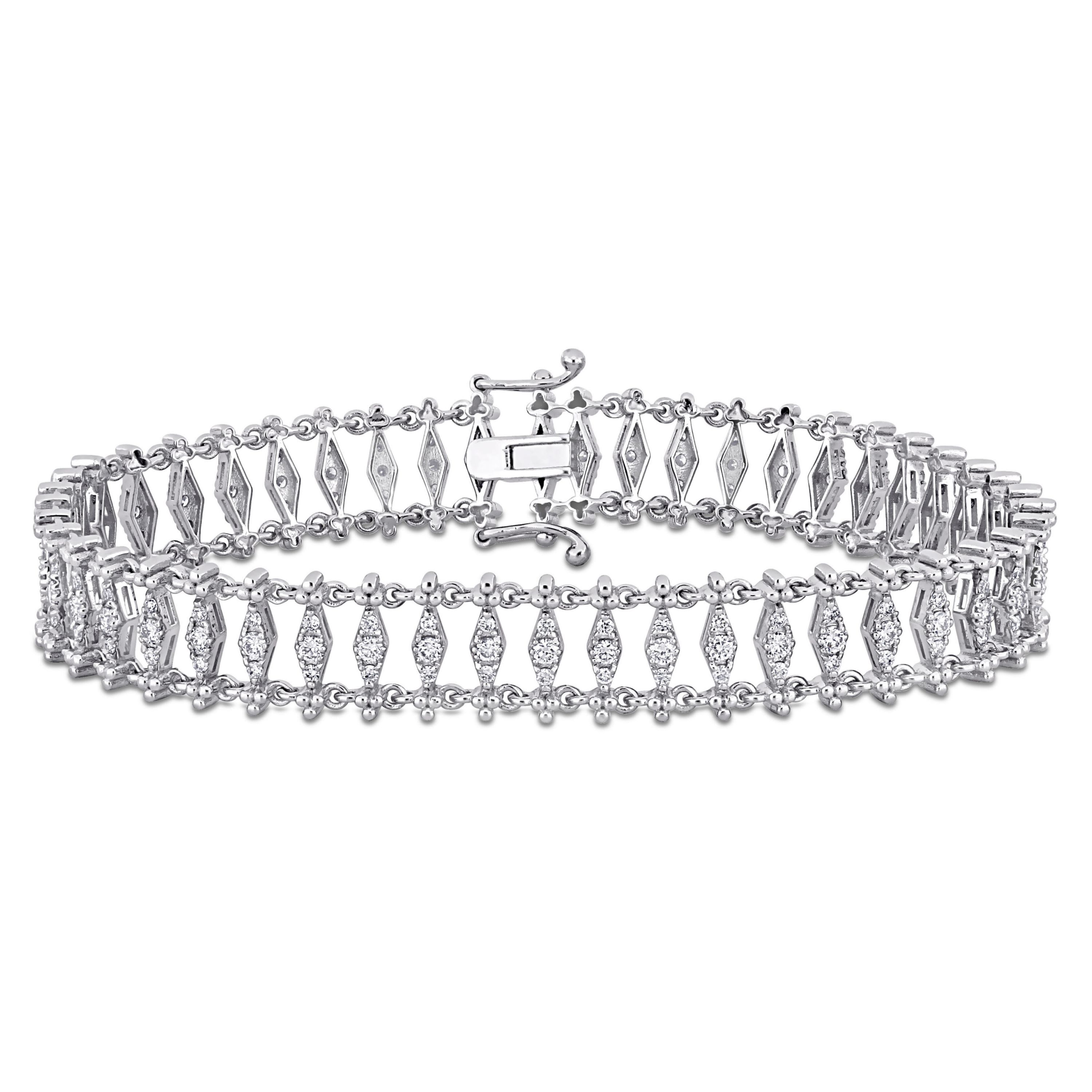 1.53 ct. t.w. Diamond Vintage Bracelet in 14K White Gold, 7"