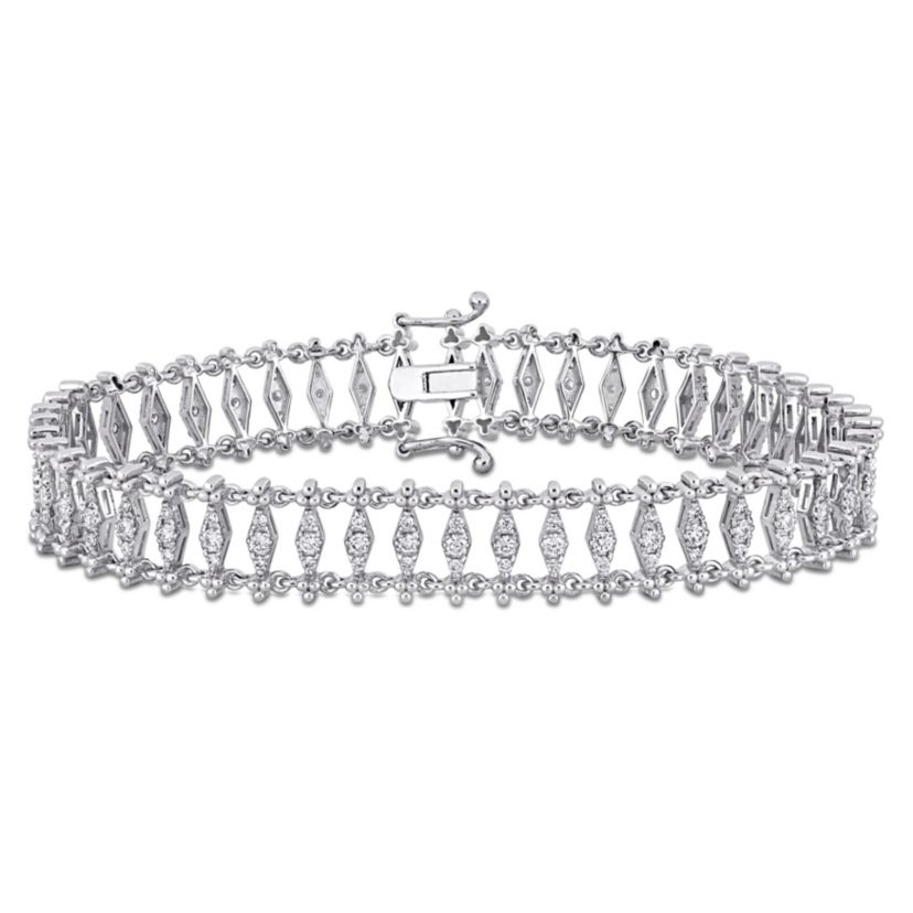 1.53 ct. t.w. Diamond Vintage Bracelet in 14K White Gold, 7"