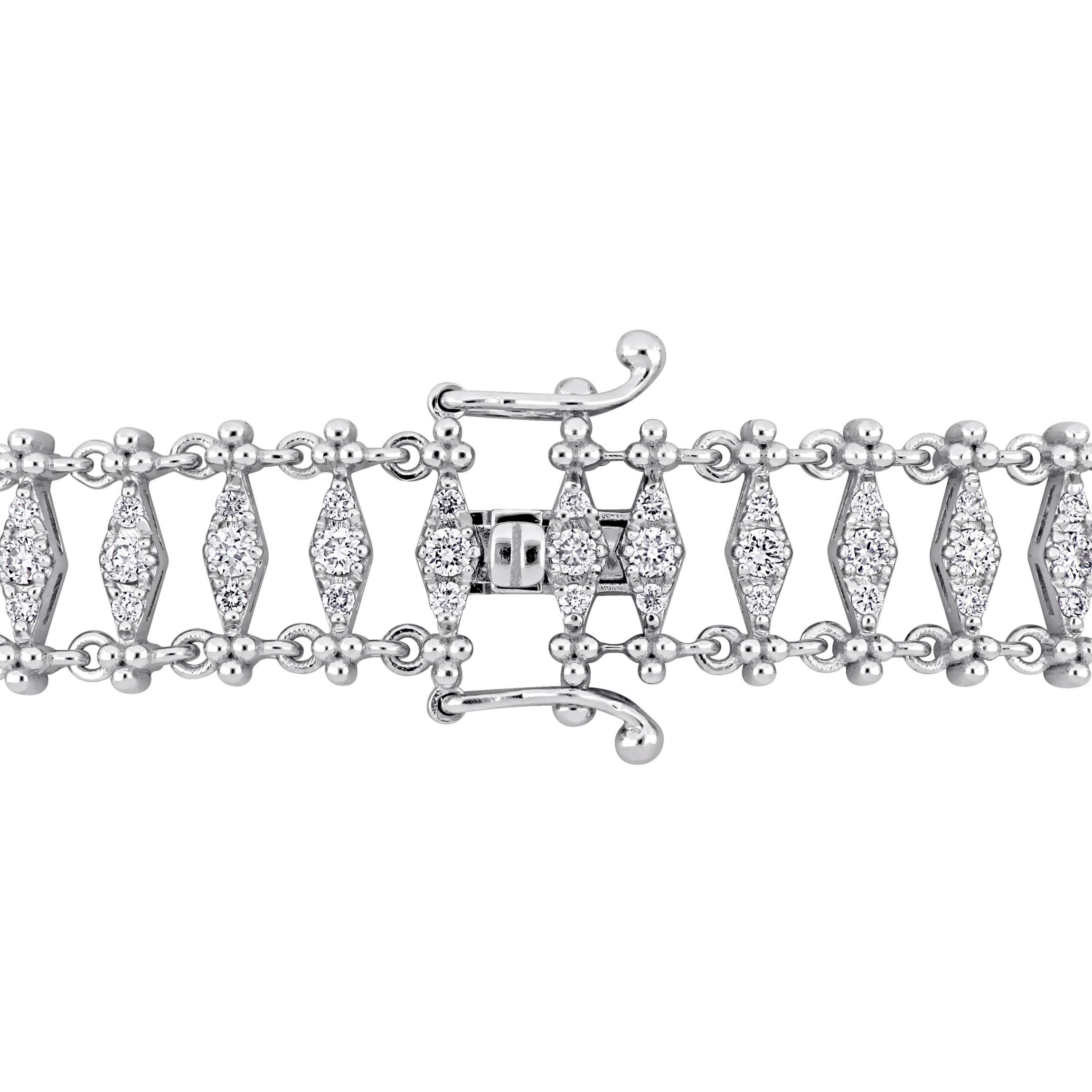 1.53 ct. t.w. Diamond Vintage Bracelet in 14K White Gold, 7"