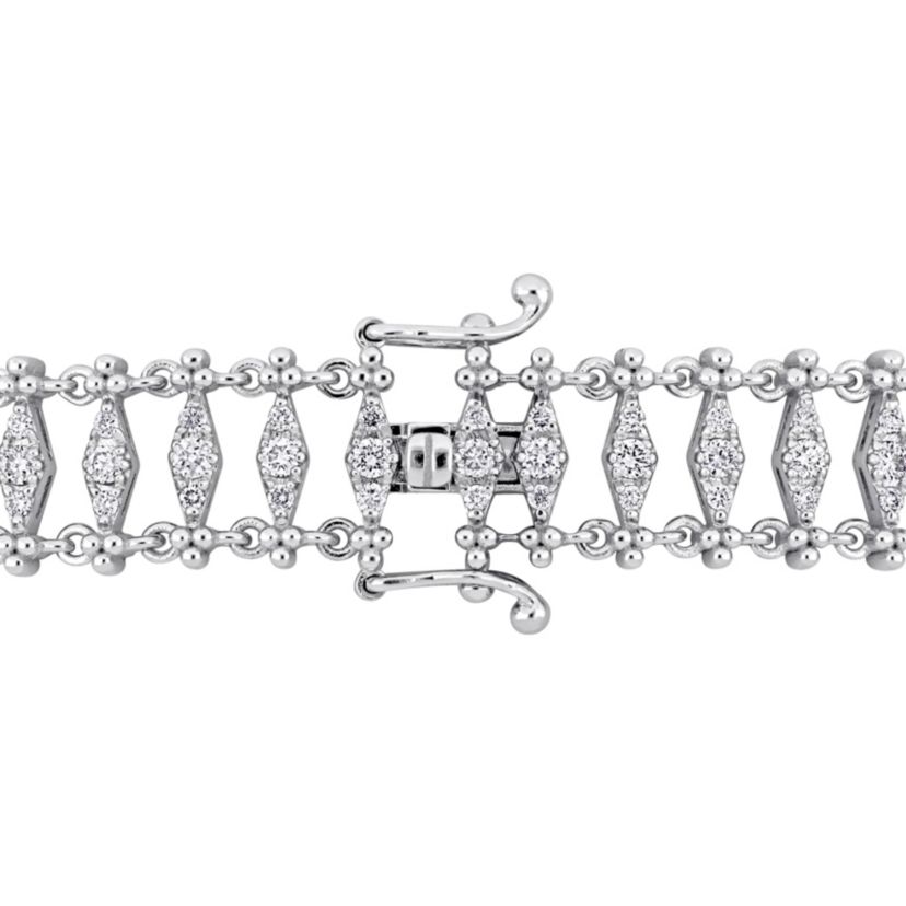 1.53 ct. t.w. Diamond Vintage Bracelet in 14K White Gold, 7"