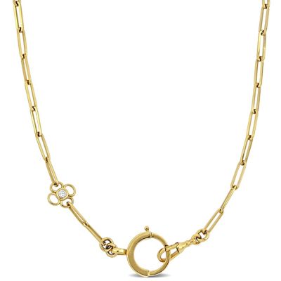 Belk  Co 18 ct tw Diamond Paperclip Necklace in 14K Yellow Gold 31