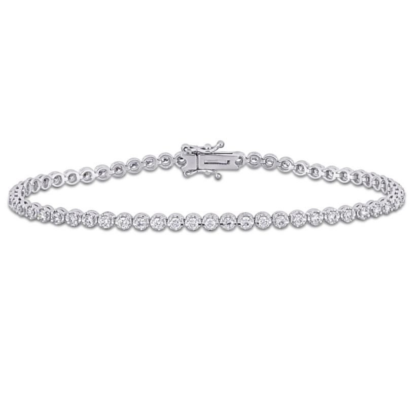 1.56 ct. t.w. Diamond Tennis Bracelet in 14K White Gold, 7"