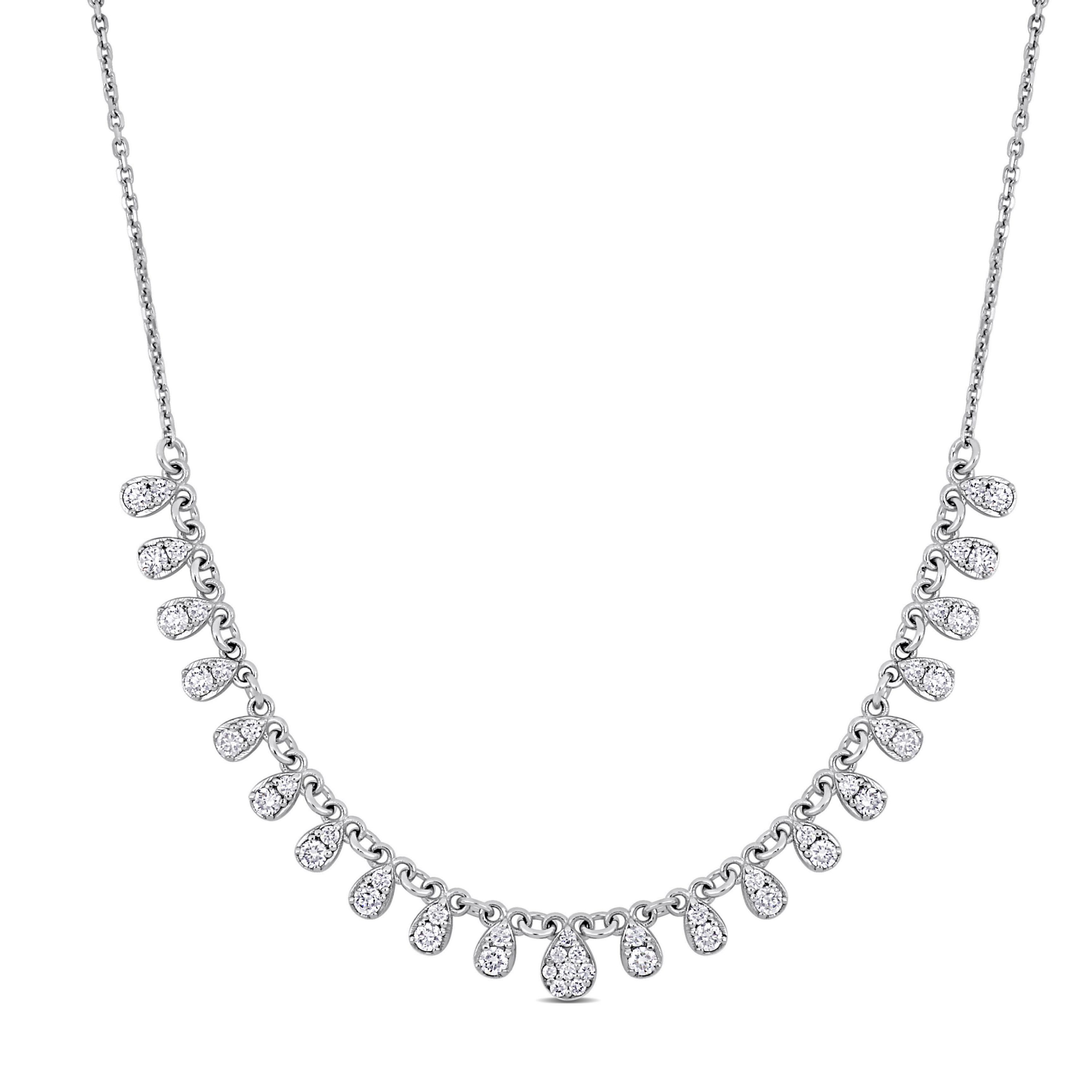 3/4 ct. t.w. Diamond Cocktail Necklace in 14K White Gold, 19"
