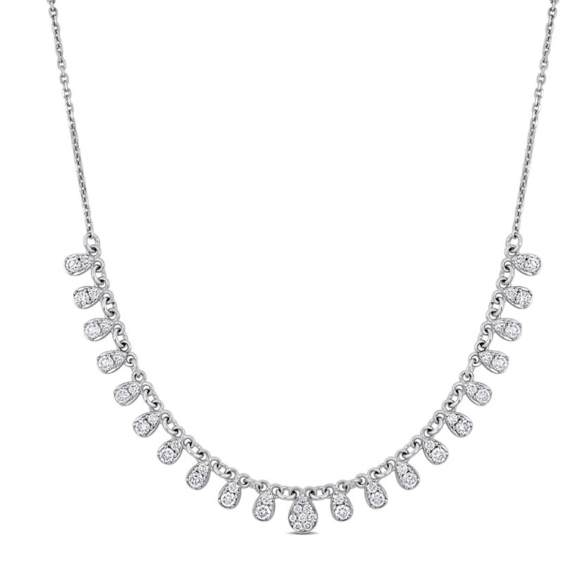 3/4 ct. t.w. Diamond Cocktail Necklace in 14K White Gold, 19"