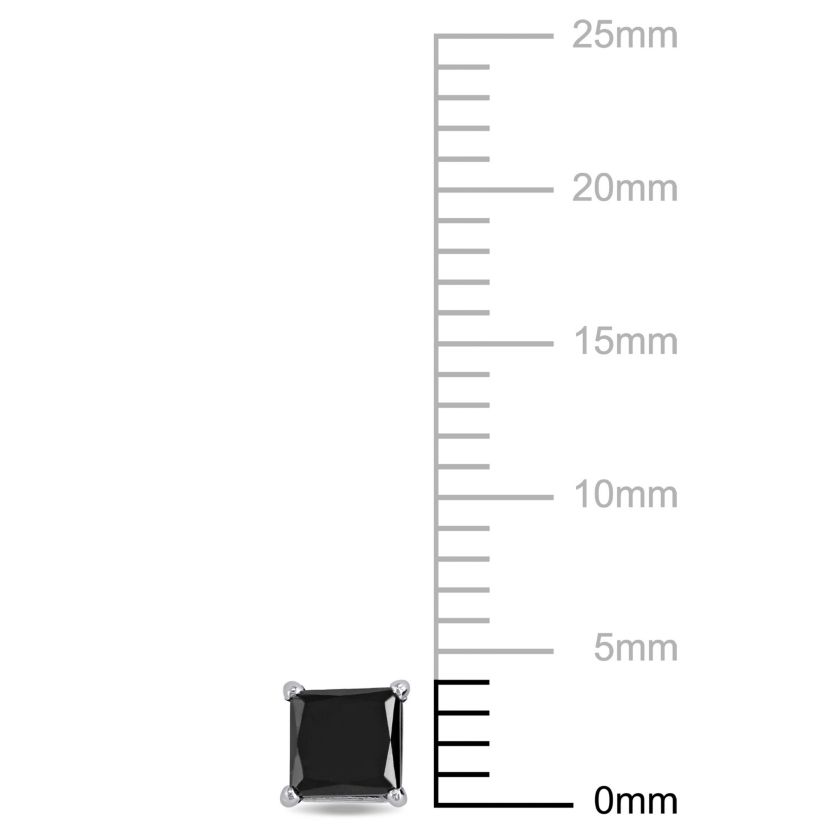 1/2 ct. t.w. Black Diamond Solitaire Earrings in 10K White Gold
