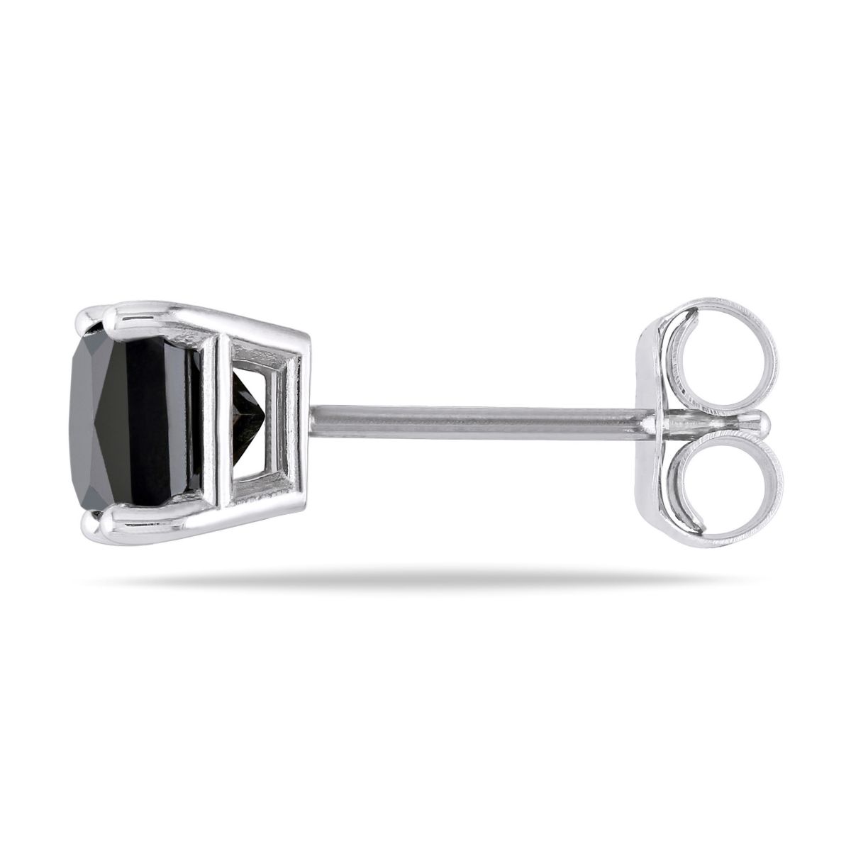 1 ct. t.w. Black Diamond Solitaire Earrings in 10K White Gold