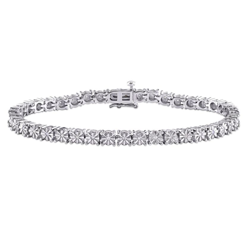 1/4 ct. t.w. Diamond Tennis Bracelet in Sterling Silver, 7"