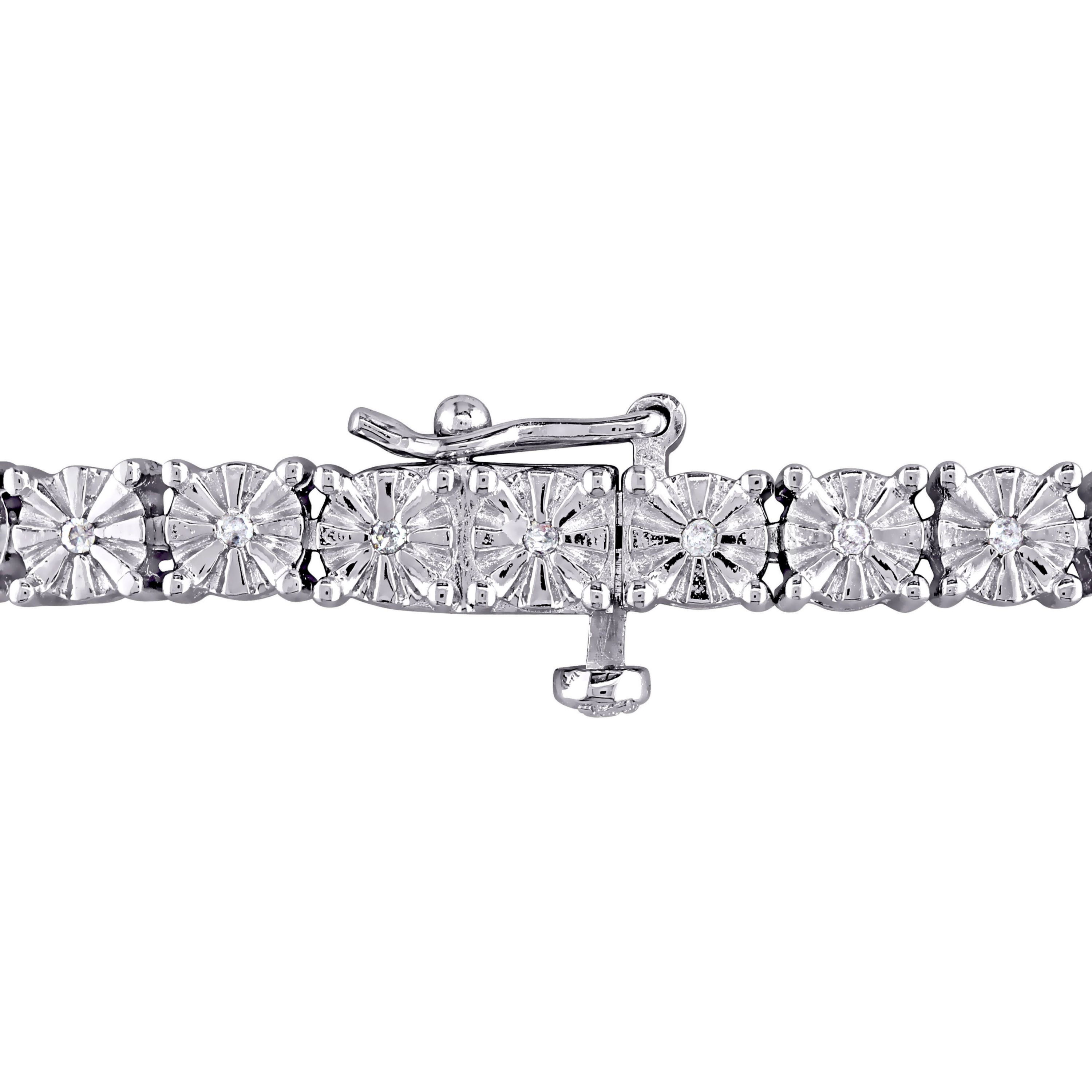 1/4 ct. t.w. Diamond Tennis Bracelet in Sterling Silver, 7"