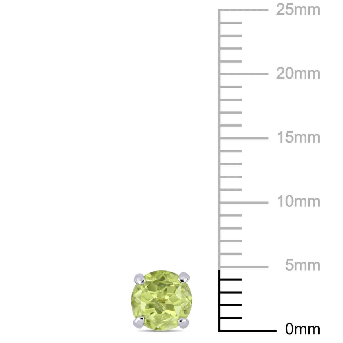Peridot Stud Earrings in 14K White Gold