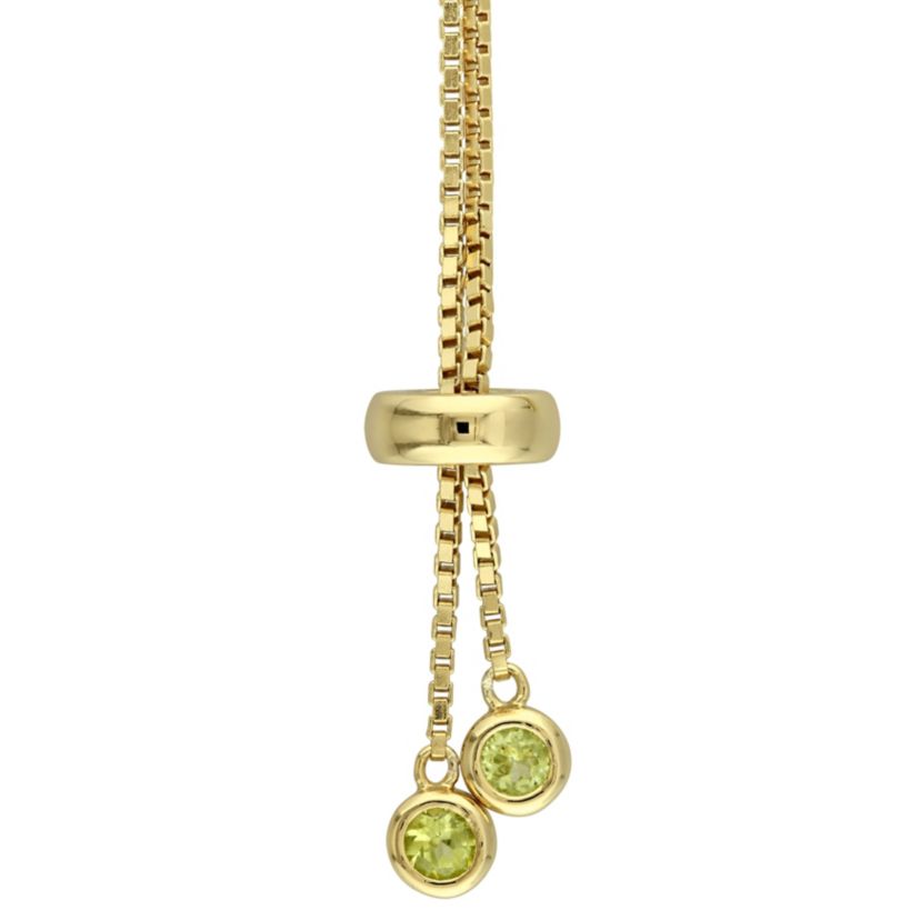 Peridot Bracelet in Yellow Plated Sterling Silver, 10"
