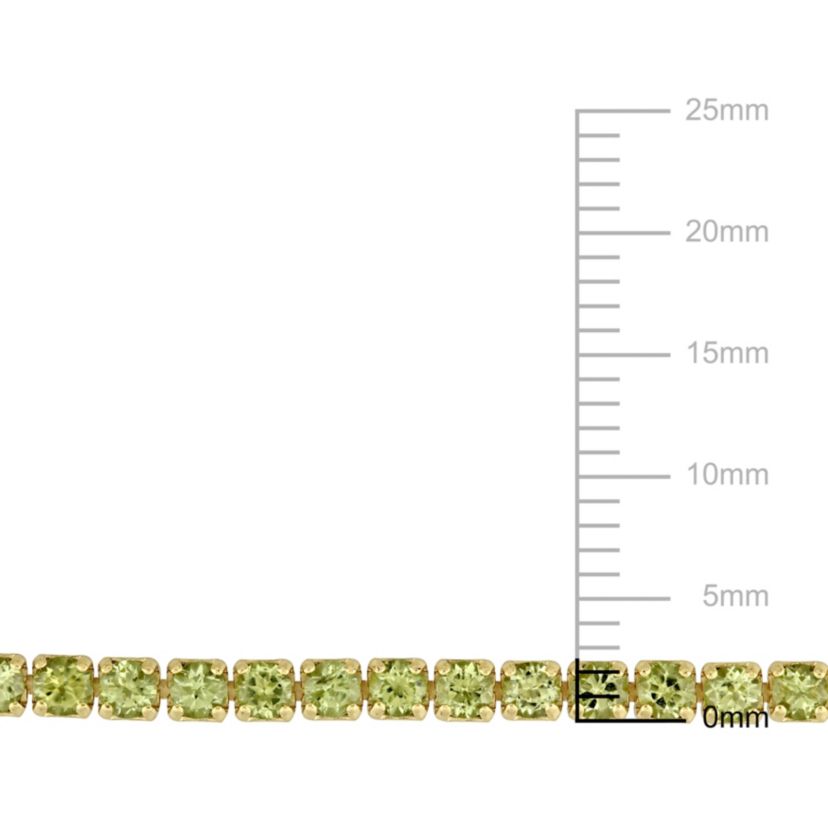 Peridot Bracelet in Yellow Plated Sterling Silver, 10"