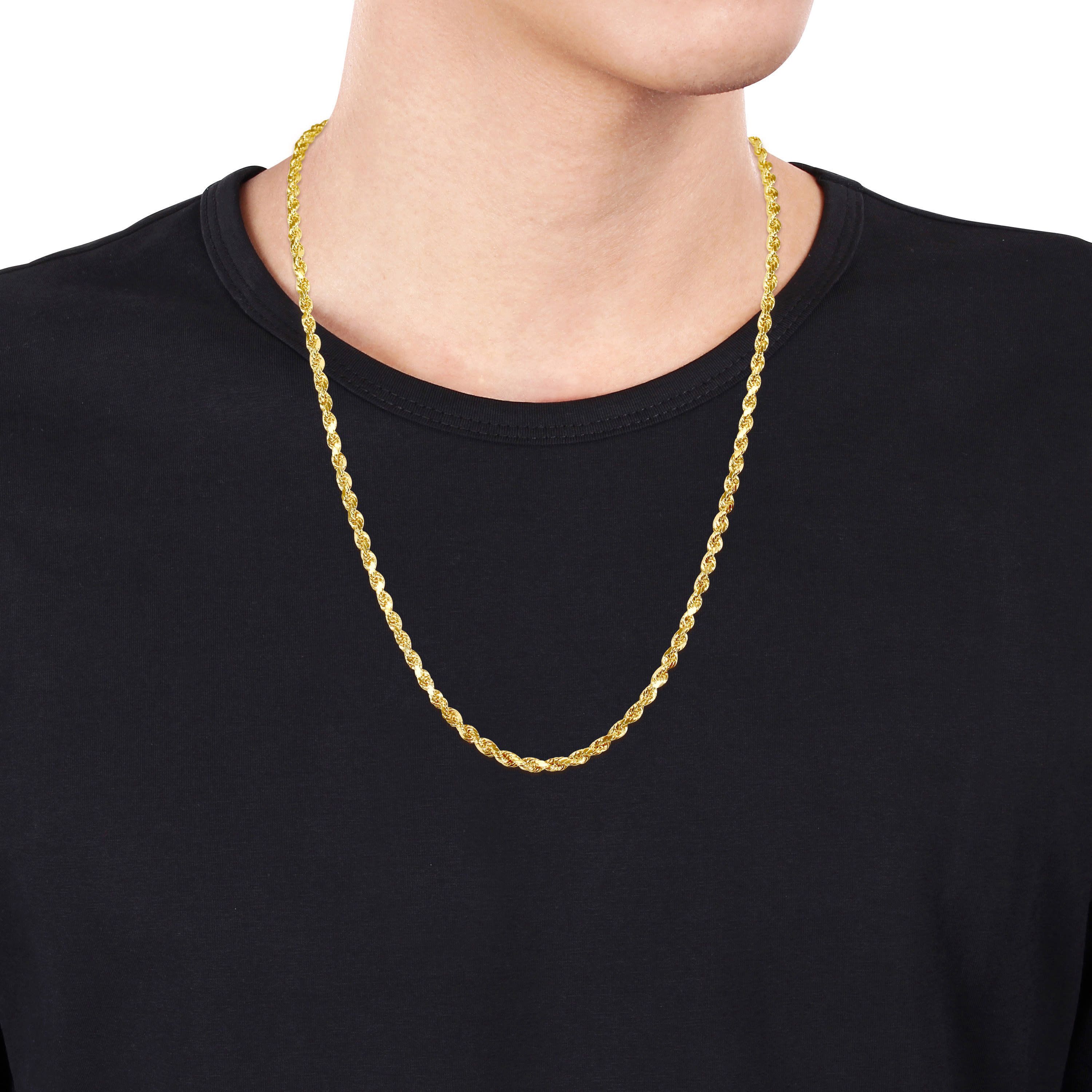 4MM Rope Mens Necklace in 10K Yellow Gold, 24"