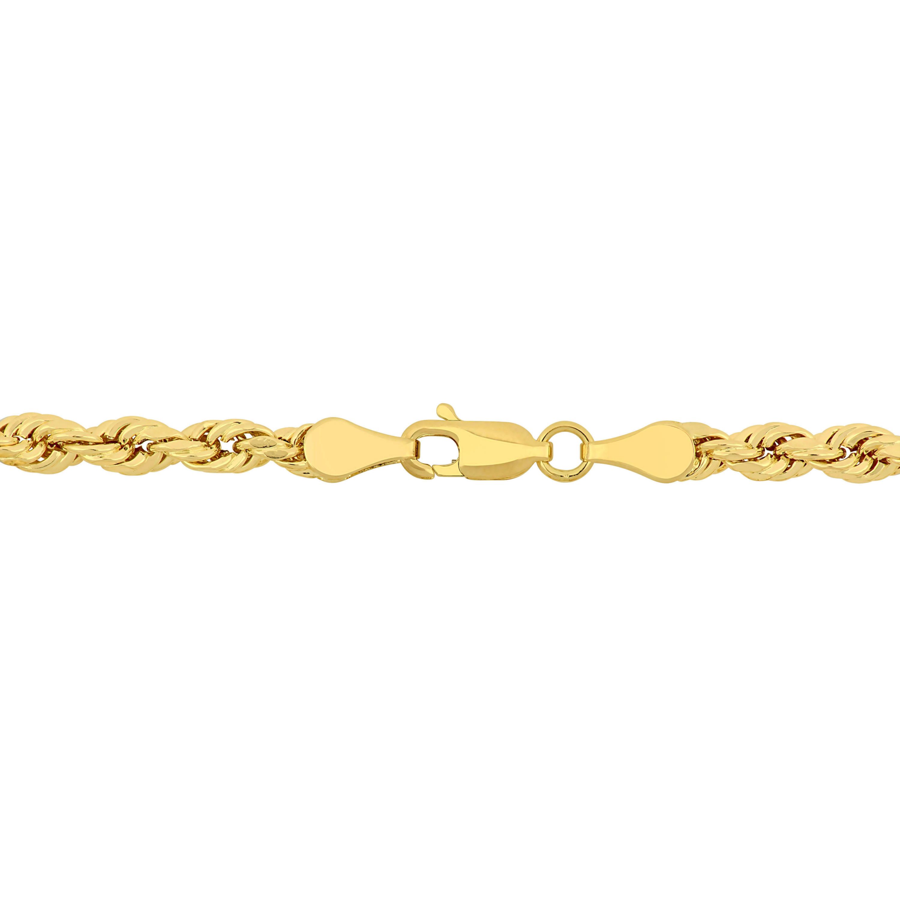 4MM Rope Mens Necklace in 10K Yellow Gold, 24"