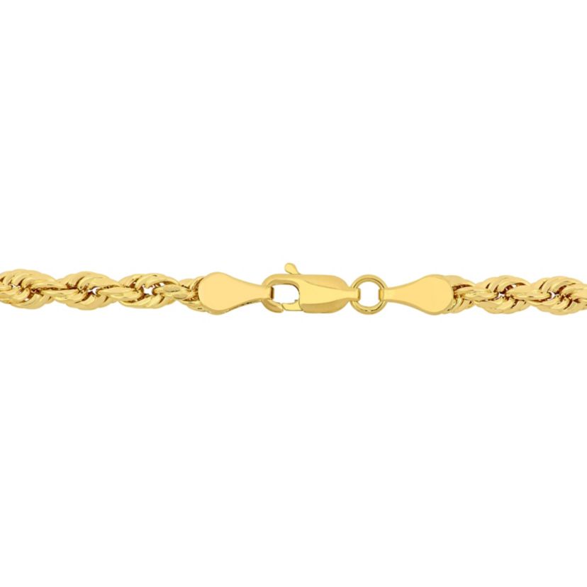 4MM Rope Mens Necklace in 10K Yellow Gold, 24"