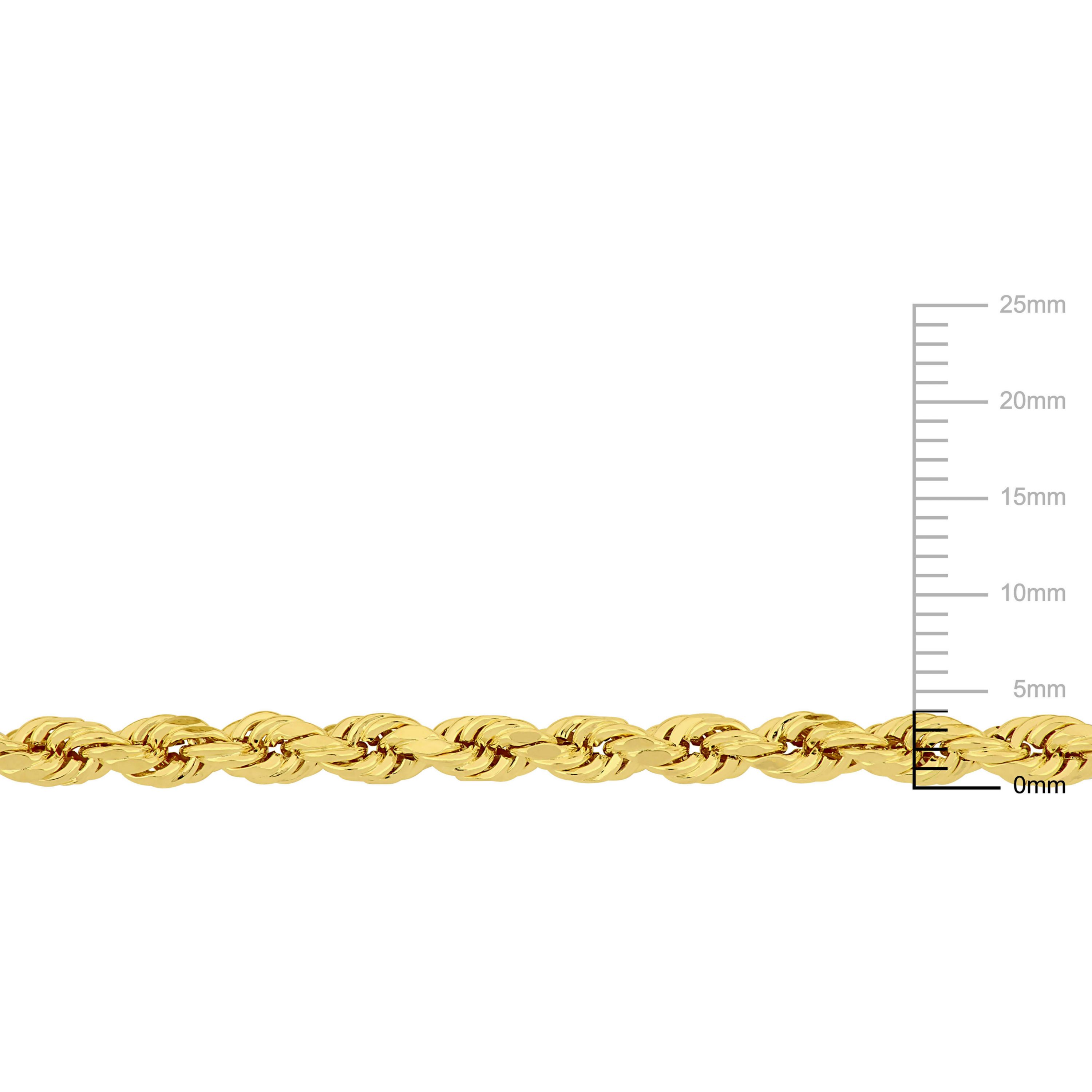 4MM Rope Mens Necklace in 10K Yellow Gold, 24"