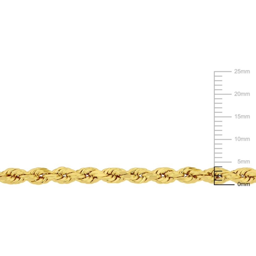 4MM Rope Mens Necklace in 10K Yellow Gold, 24"