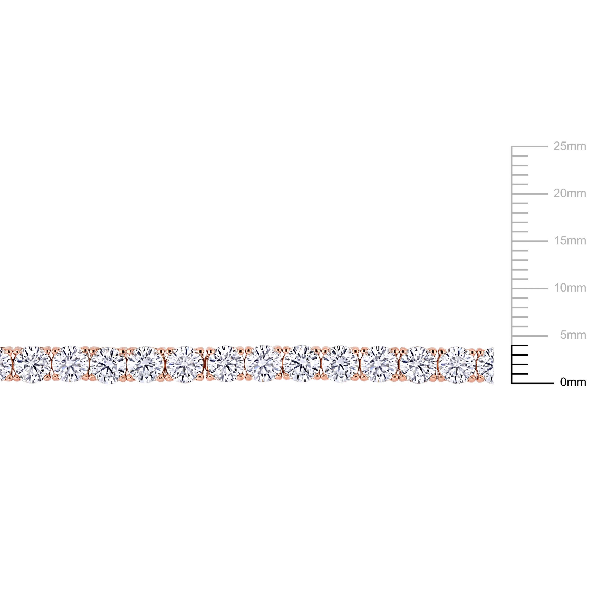 Lab Created Created White Sapphire Bracelet in Rose Plated Sterling Silver, 7.25"