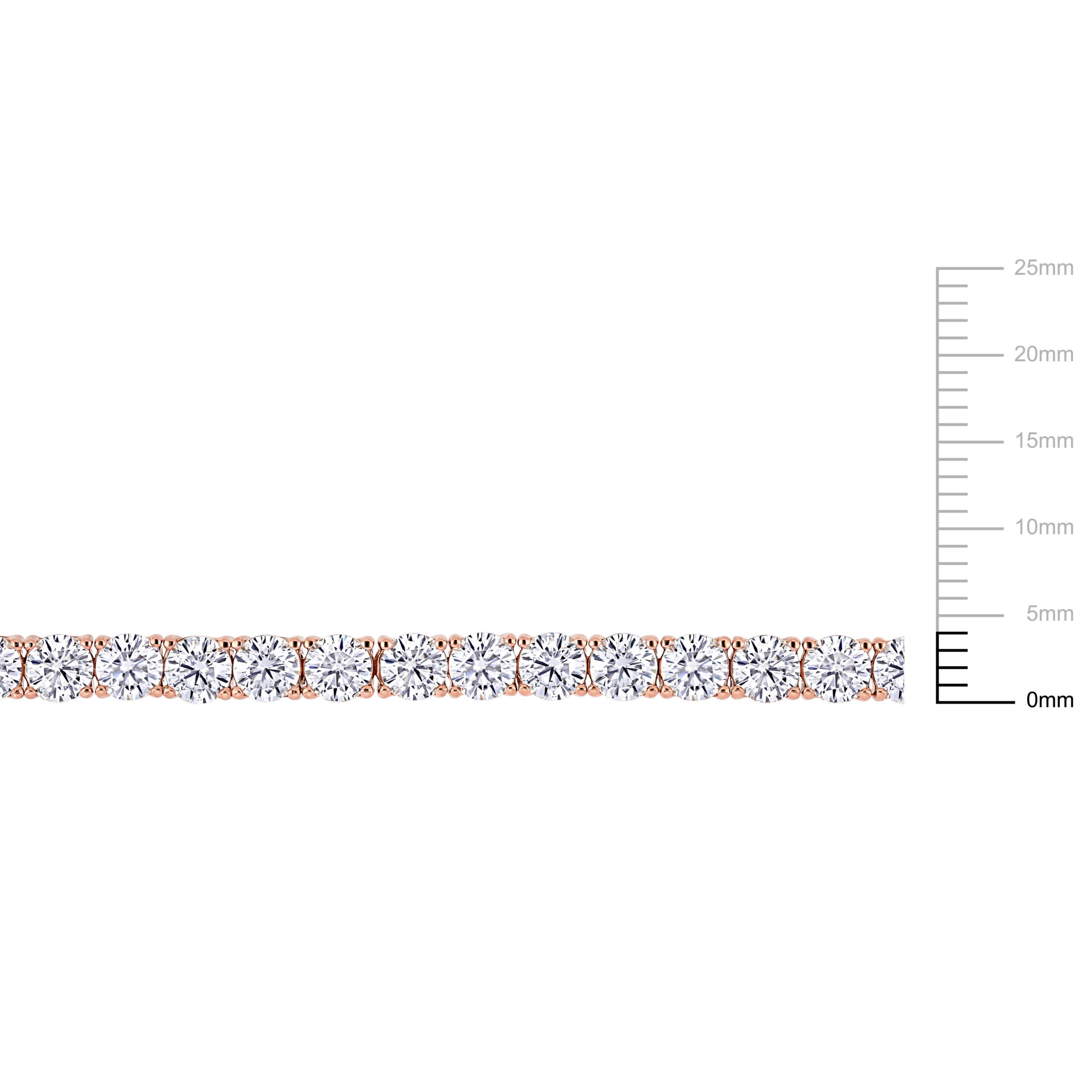 Lab Created Created White Sapphire Bracelet in Rose Plated Sterling Silver, 7.25"