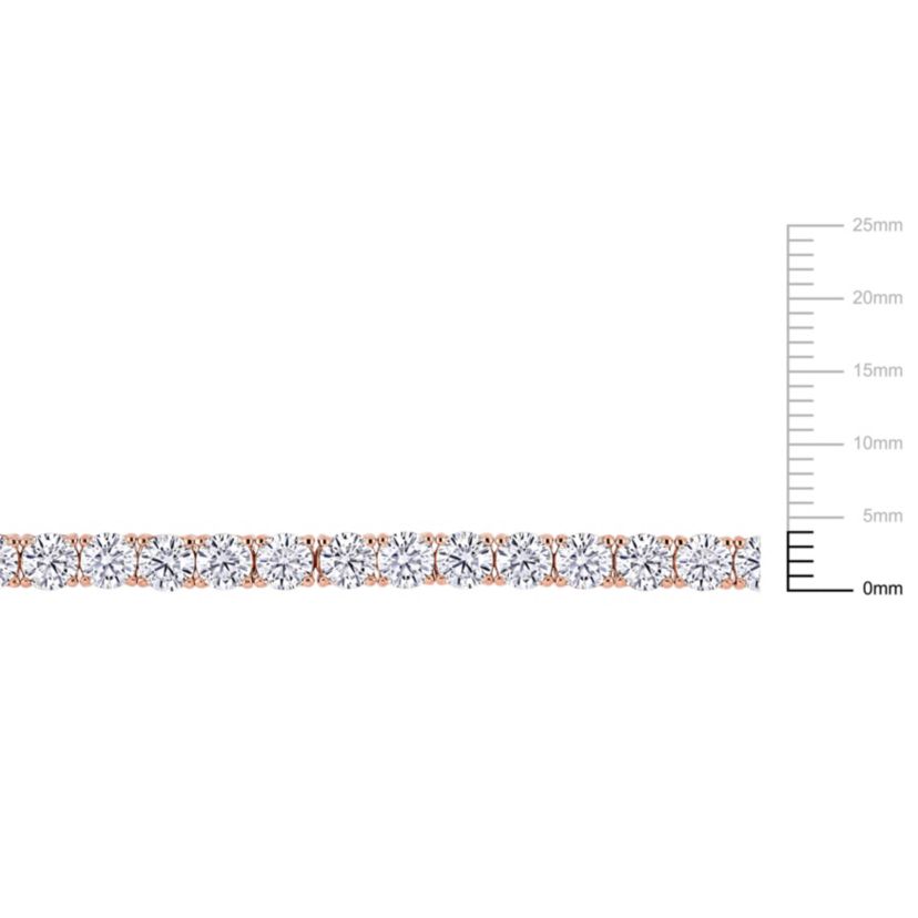 Lab Created Created White Sapphire Bracelet in Rose Plated Sterling Silver, 7.25"