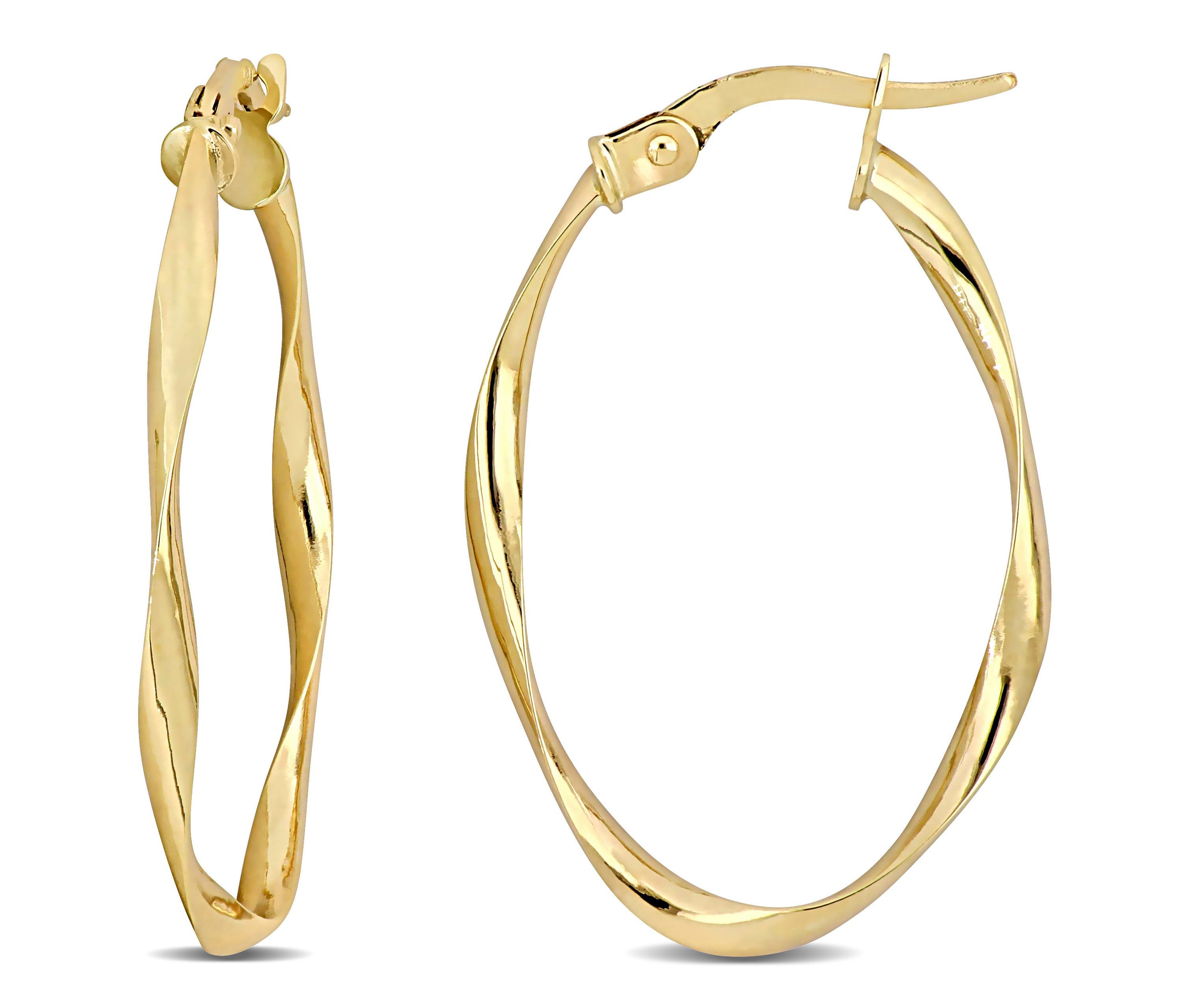 19MM Twisted Hoop Earrings in 10K Yellow Gold