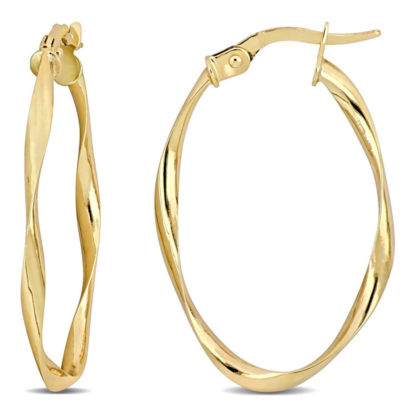 19MM Twisted Hoop Earrings in 10K Yellow Gold