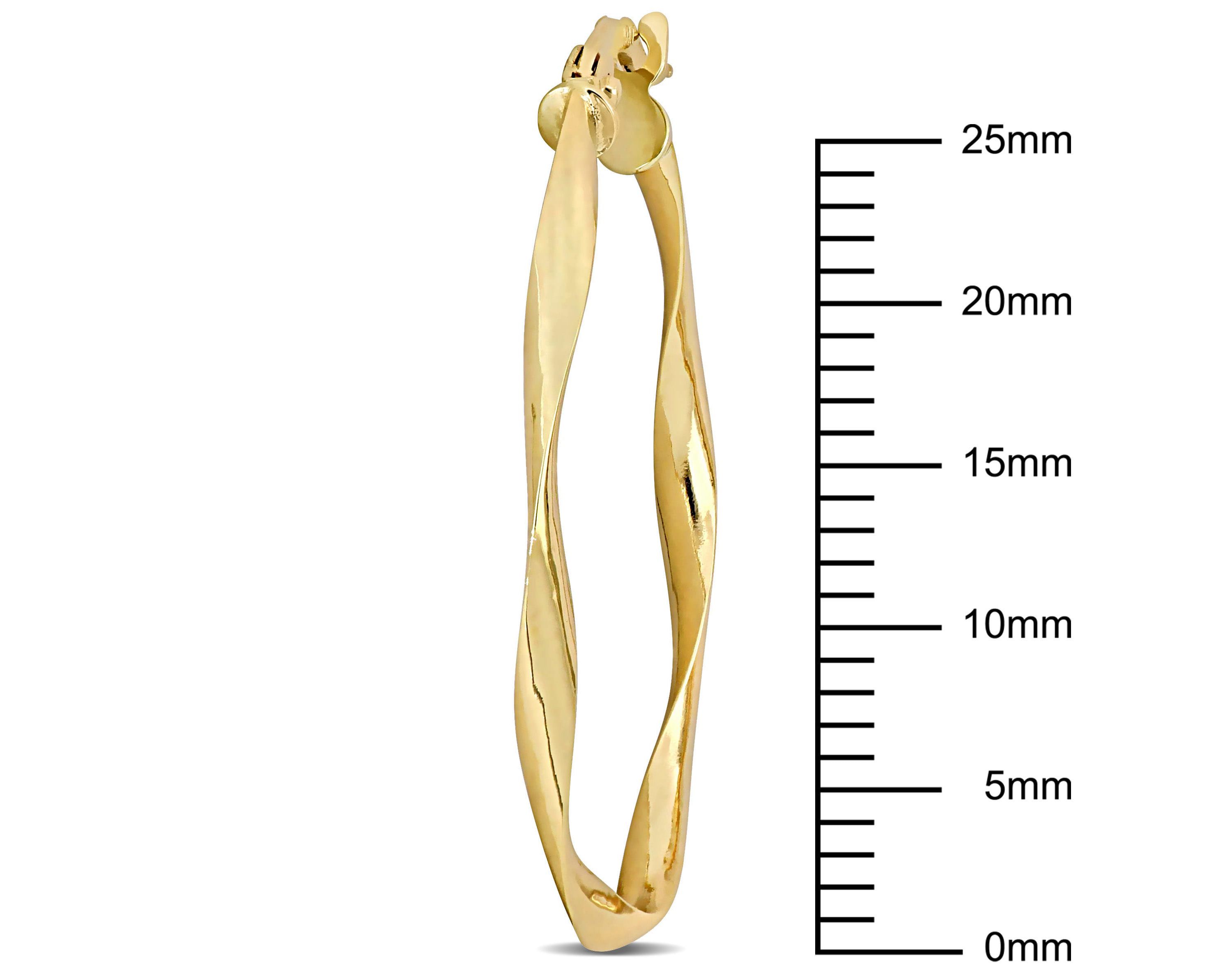 19MM Twisted Hoop Earrings in 10K Yellow Gold