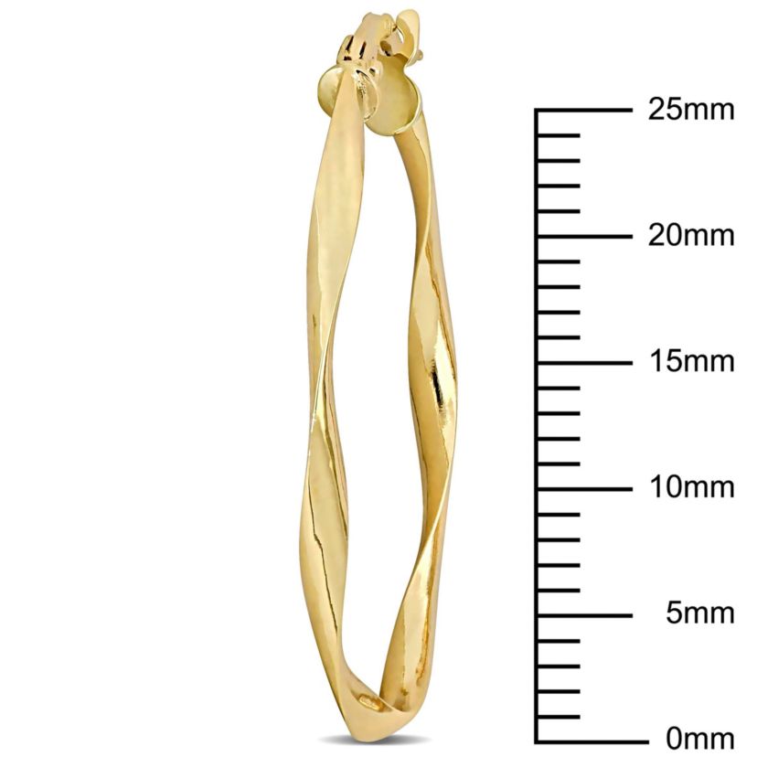 19MM Twisted Hoop Earrings in 10K Yellow Gold