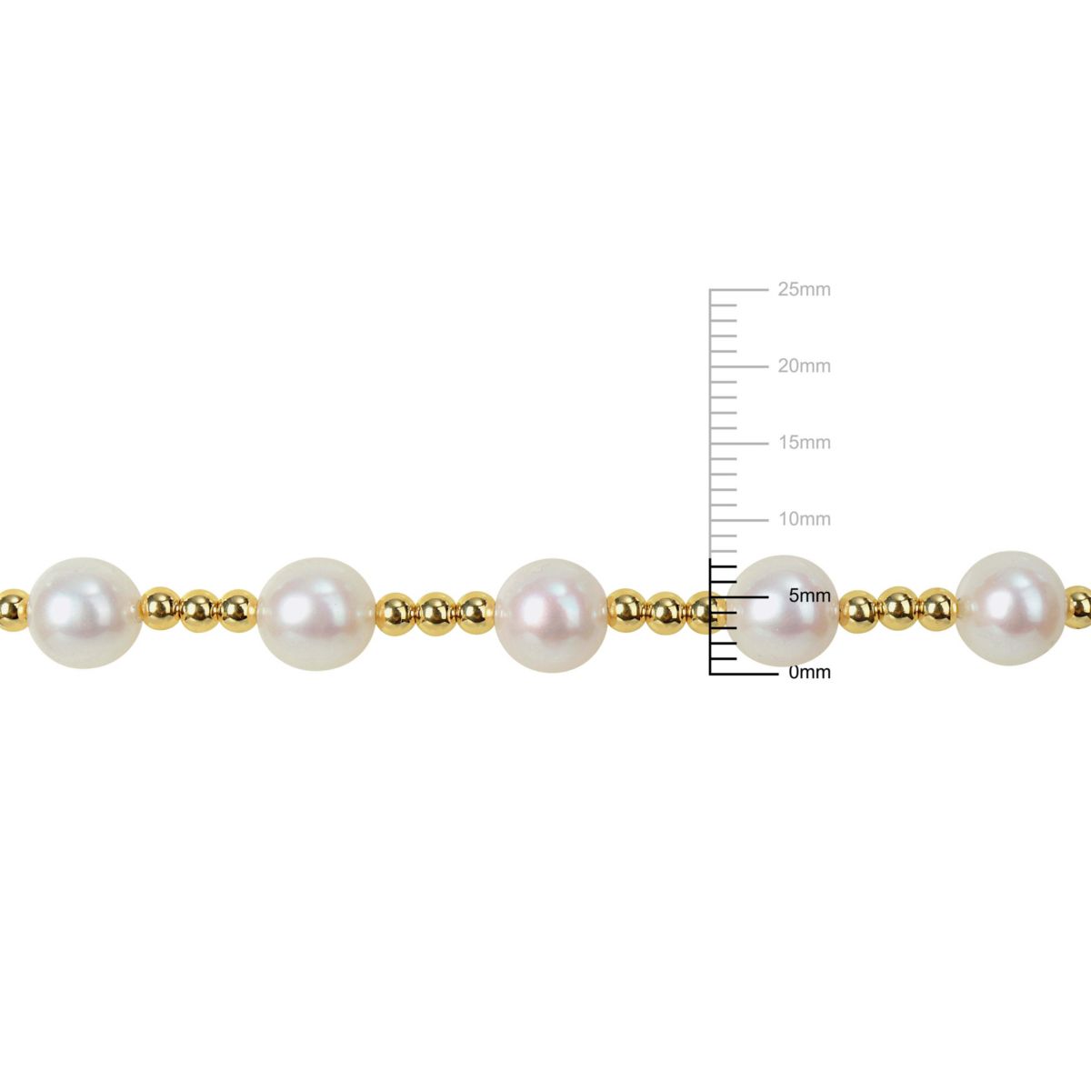 7.5-8MM Freshwater Cultured Pearl Bracelet in 10K Yellow Gold, 7"