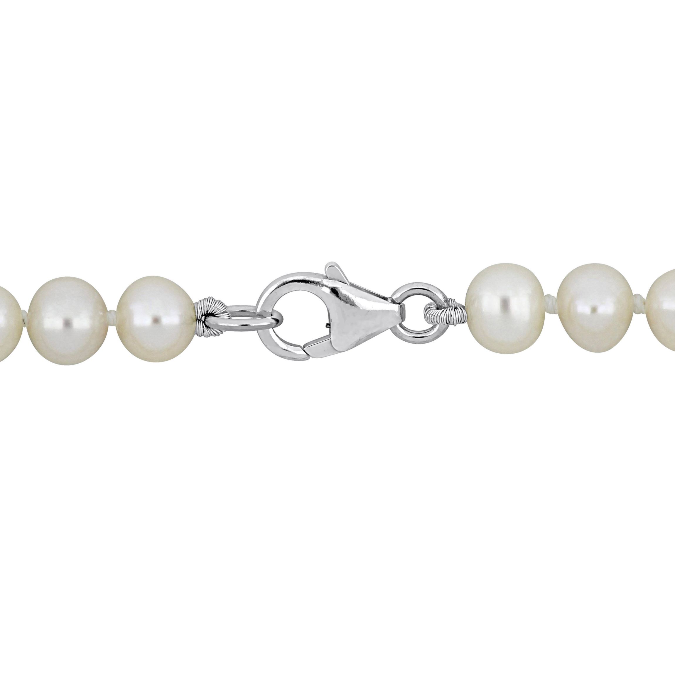 5-9MM Graduated Freshwater Cultured Pearl Strand Necklace with Sterling Silver Clasp, 19"