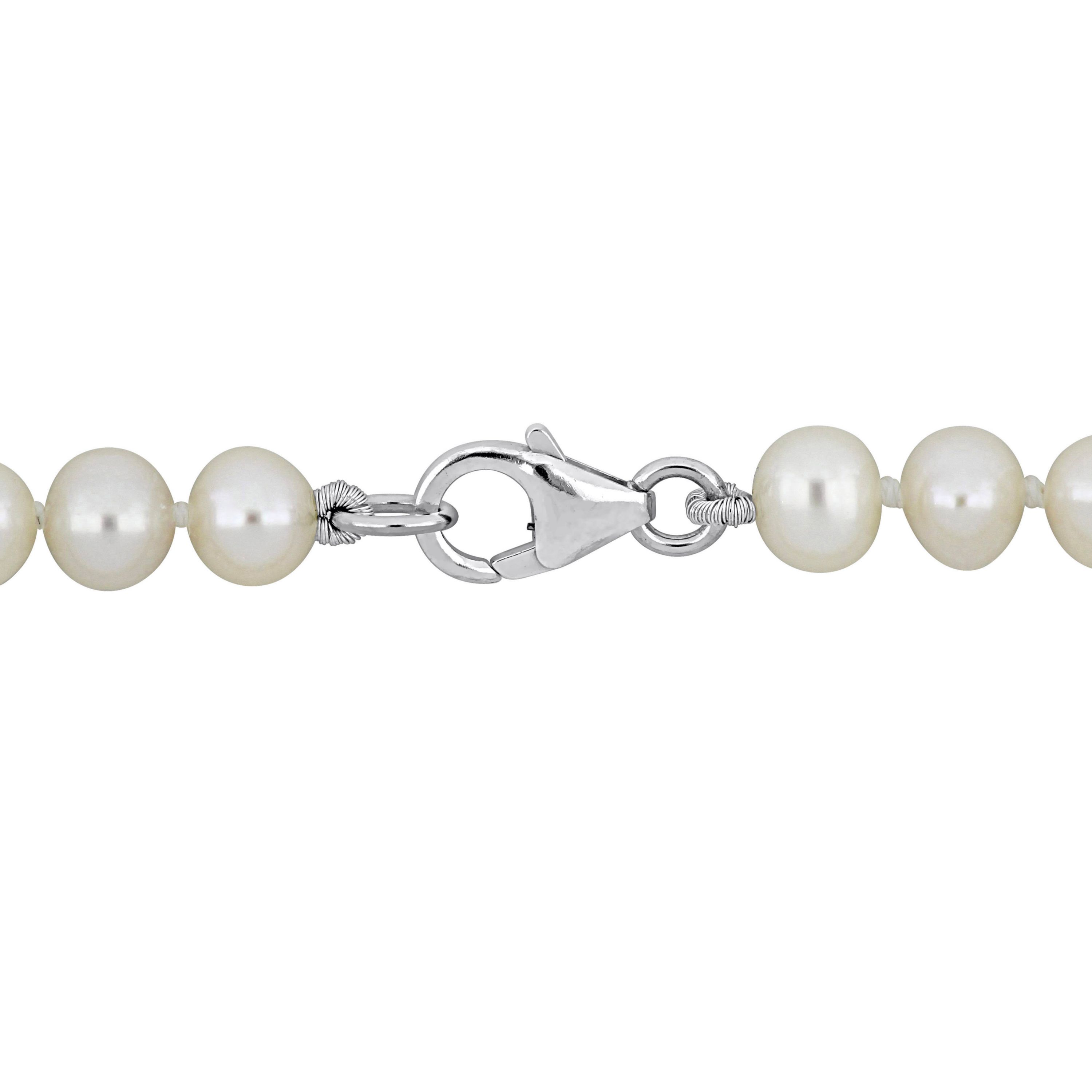 5-9MM Graduated Freshwater Cultured Pearl Strand Necklace with Sterling Silver Clasp, 19"