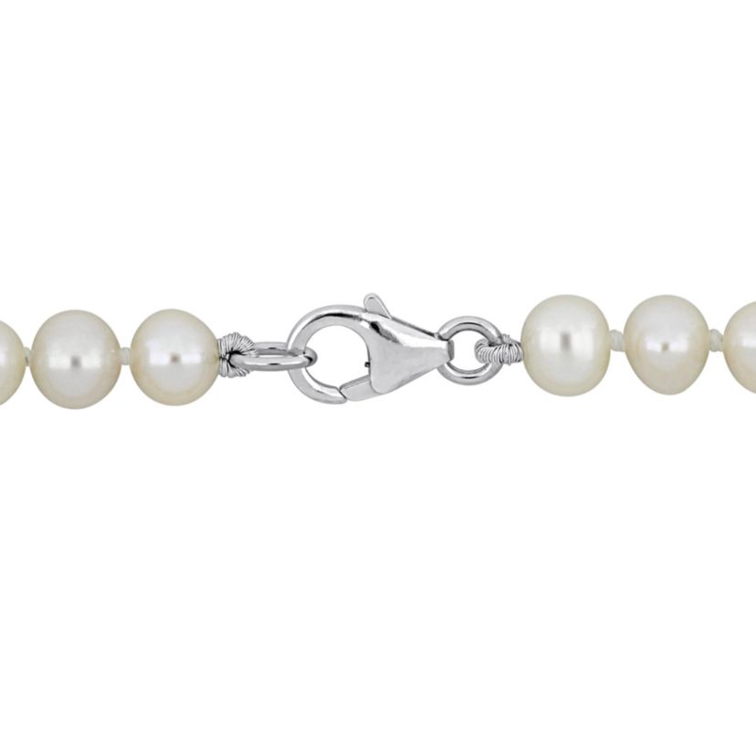 5-9MM Graduated Freshwater Cultured Pearl Strand Necklace with Sterling Silver Clasp, 19"