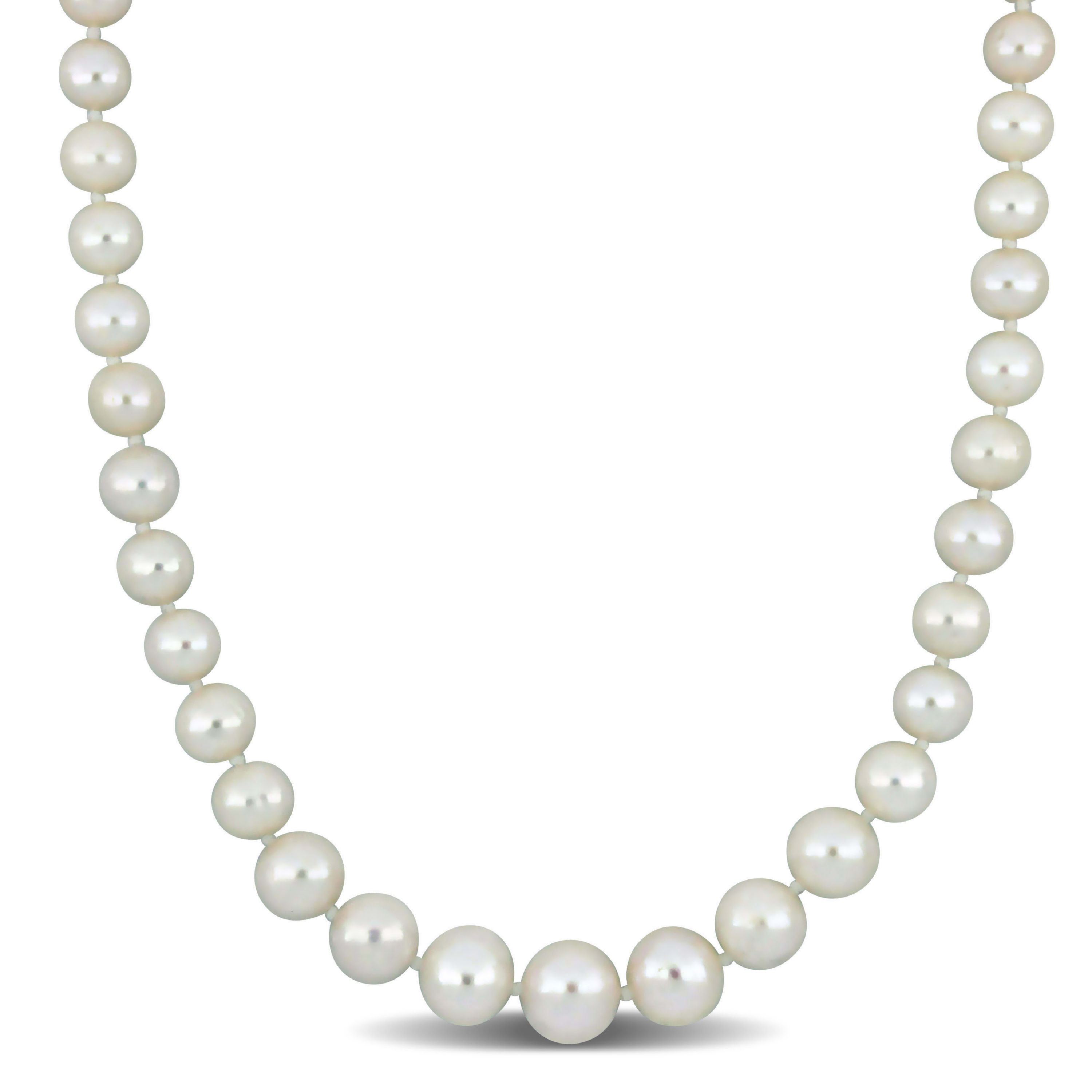 6-11MM Graduated Freshwater Cultured Pearl Strand Necklace with Sterling Silver Clasp, 18"