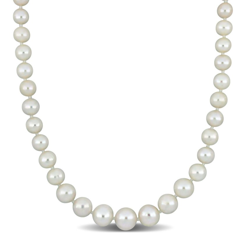 6-11MM Graduated Freshwater Cultured Pearl Strand Necklace with Sterling Silver Clasp, 18"