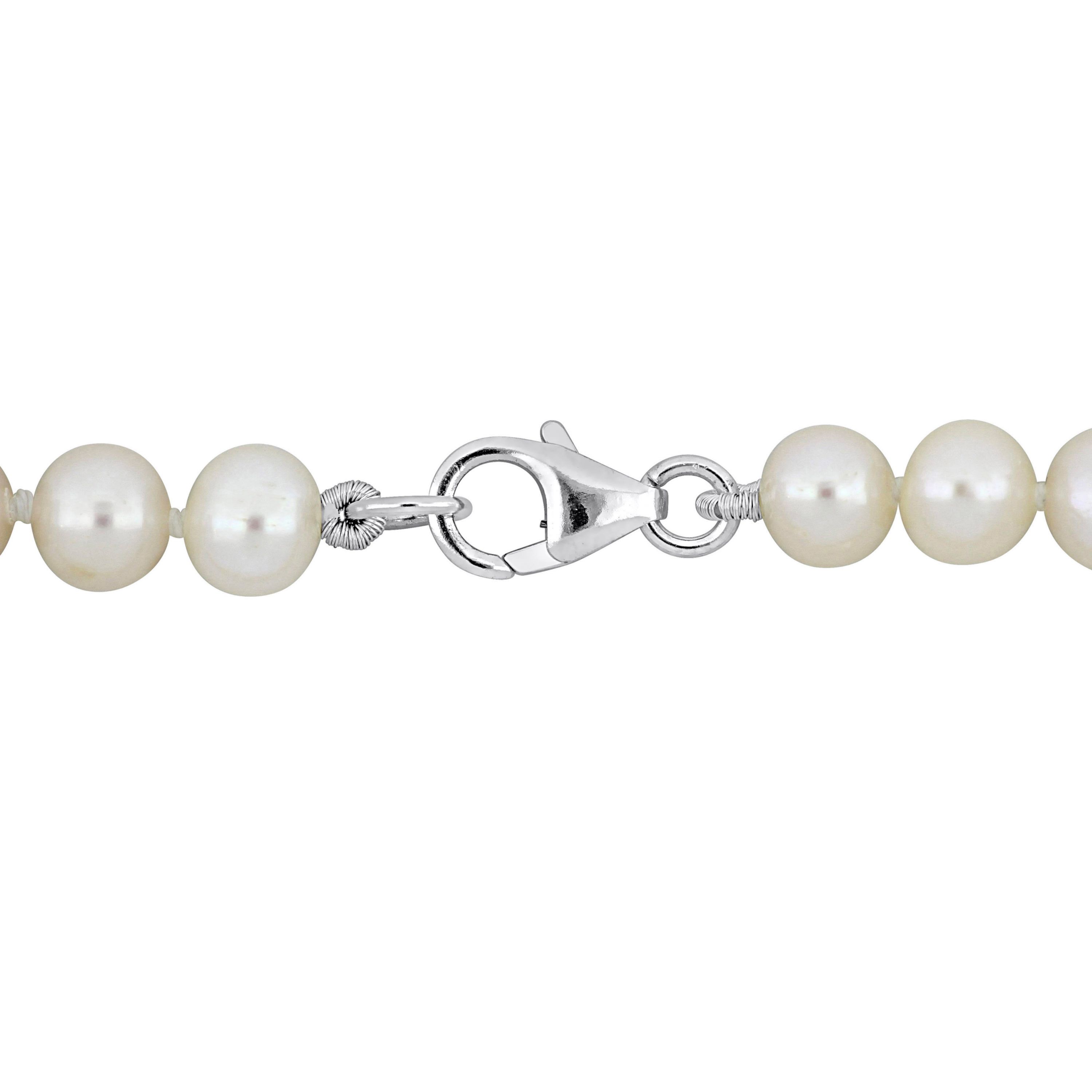 6-11MM Graduated Freshwater Cultured Pearl Strand Necklace with Sterling Silver Clasp, 18"