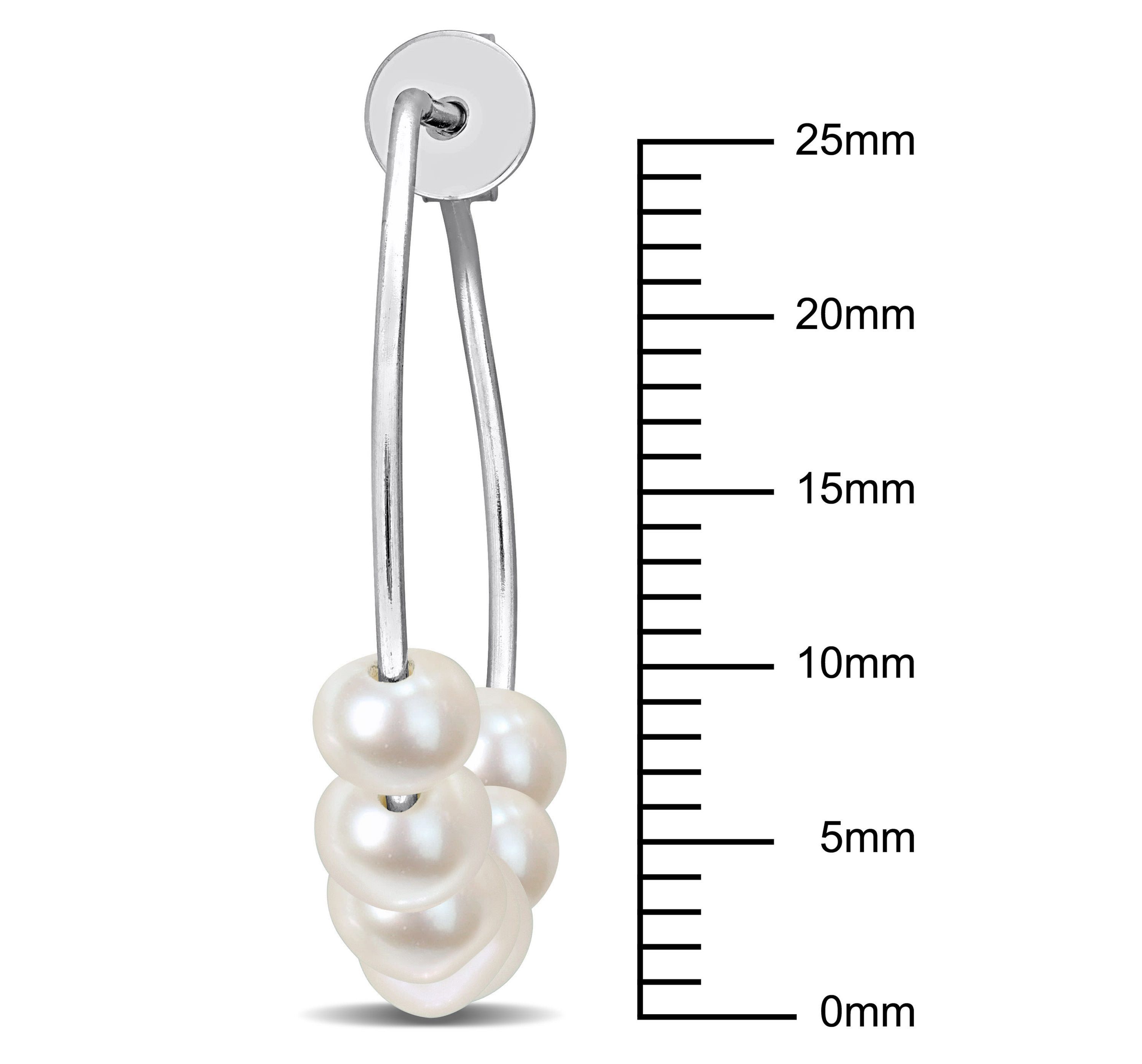 3.5-4.5MM Freshwater Cultured Pearl Hoop Earrings in Sterling Silver