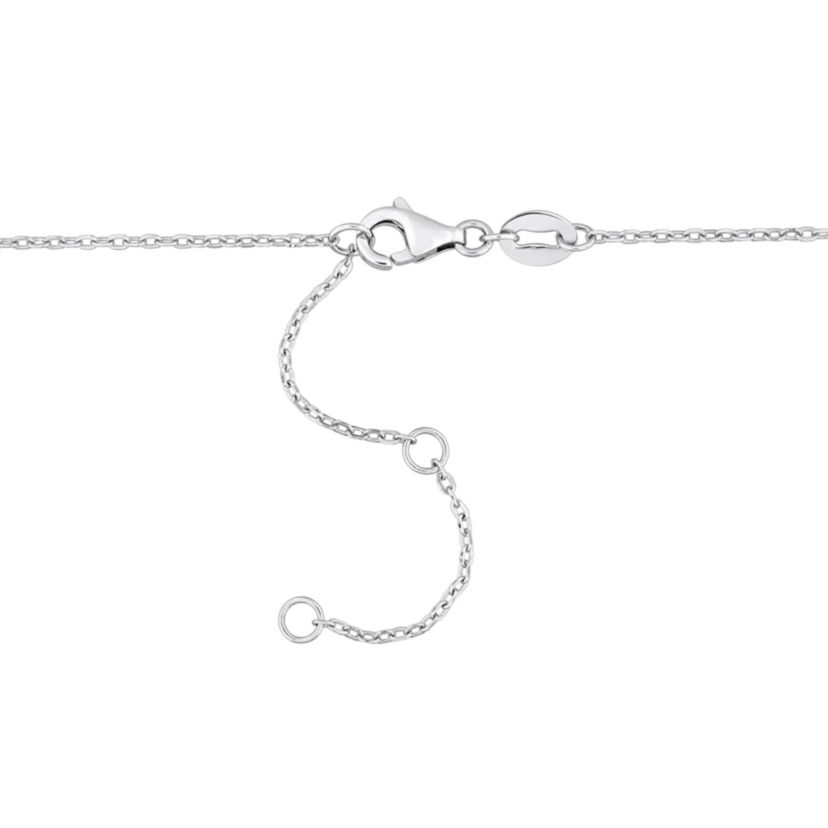 Amethyst Bead Necklace in Sterling Silver, 16.5"+2"