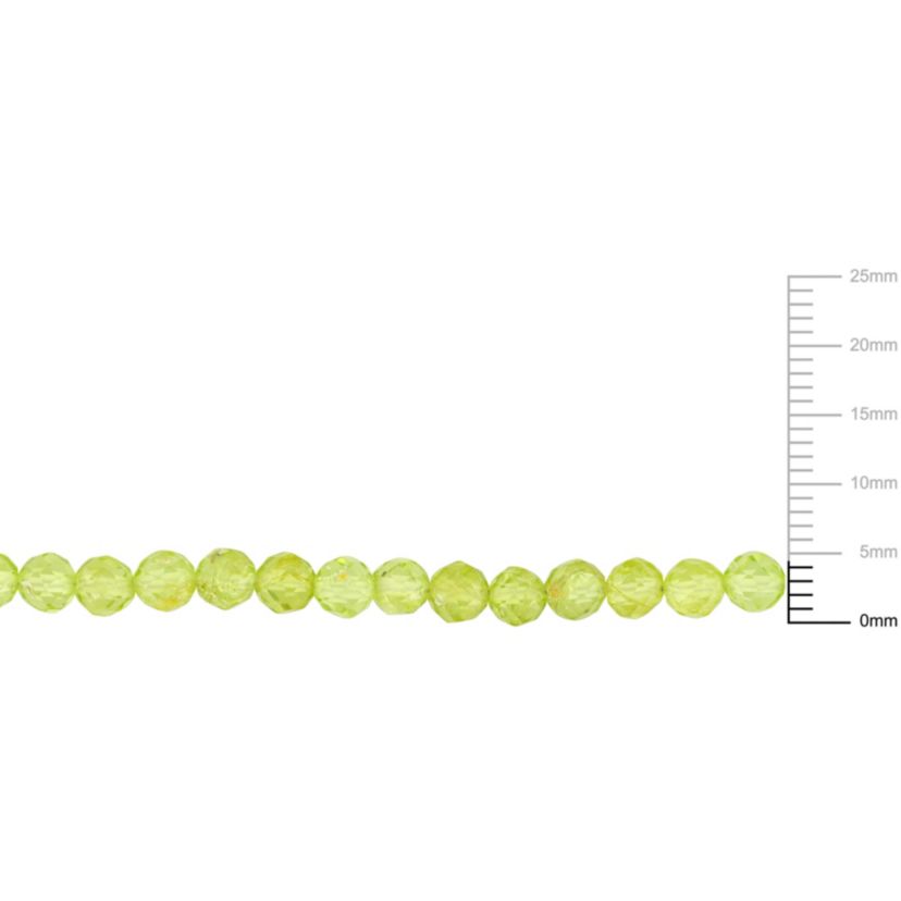 Peridot Beaded Necklace in Yellow Plated Sterling Silver, 17"+2"