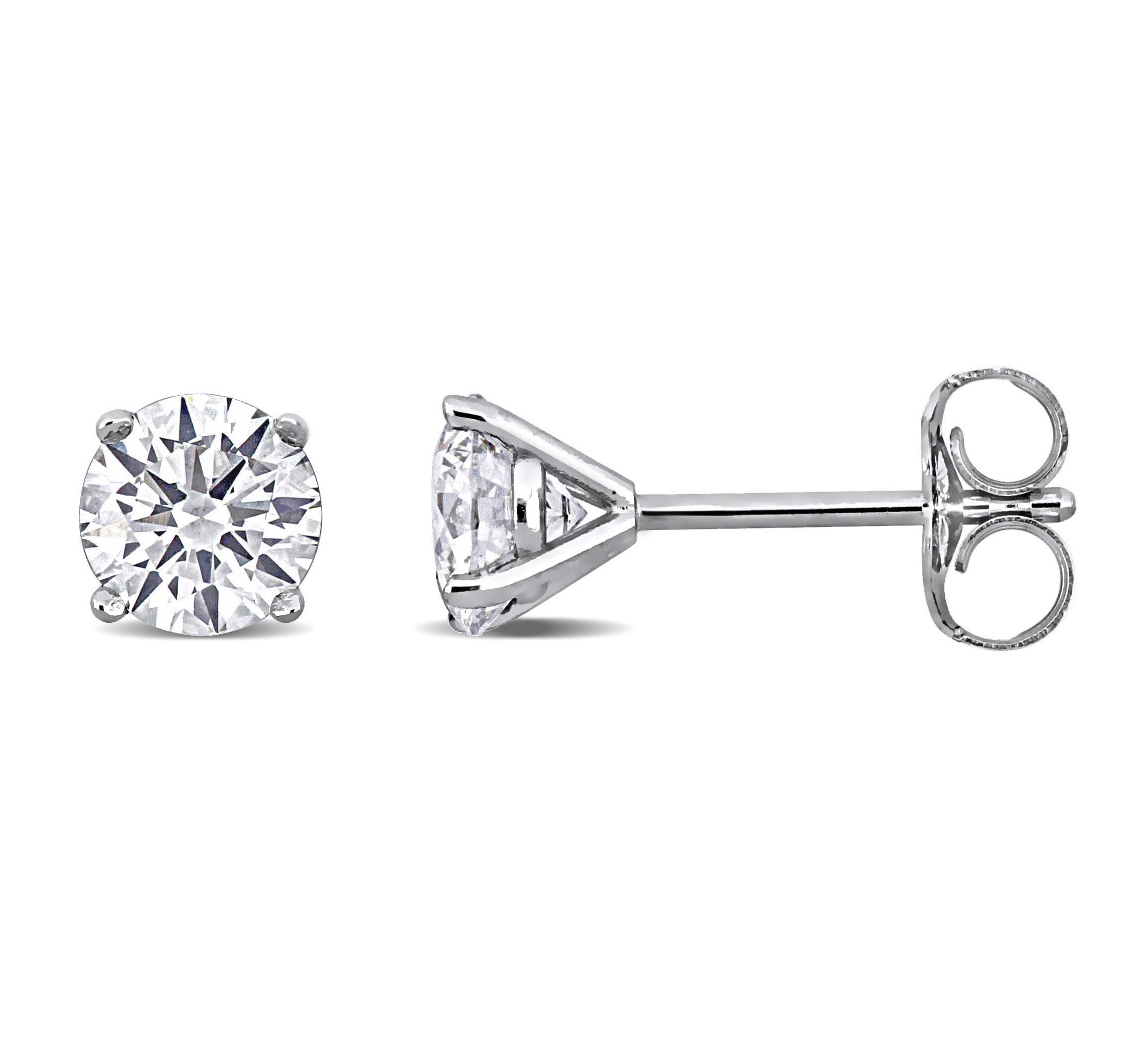 Lab Created 1 ct. t.w. Lab Grown Diamond Martini Style Solitaire Stud Earrings in 14K White Gold
