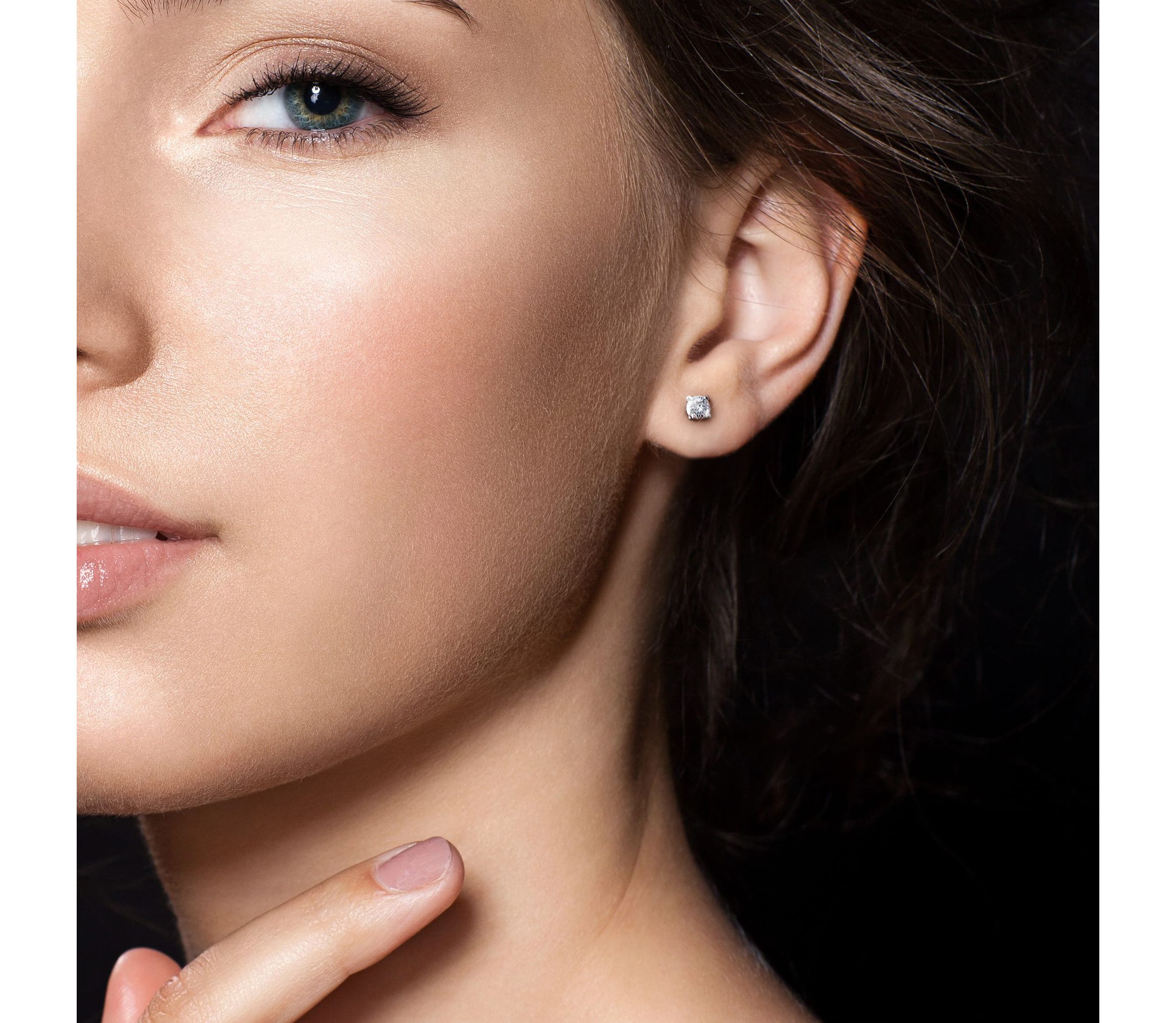 Lab Created 1 ct. t.w. Lab Grown Diamond Martini Style Solitaire Stud Earrings in 14K White Gold