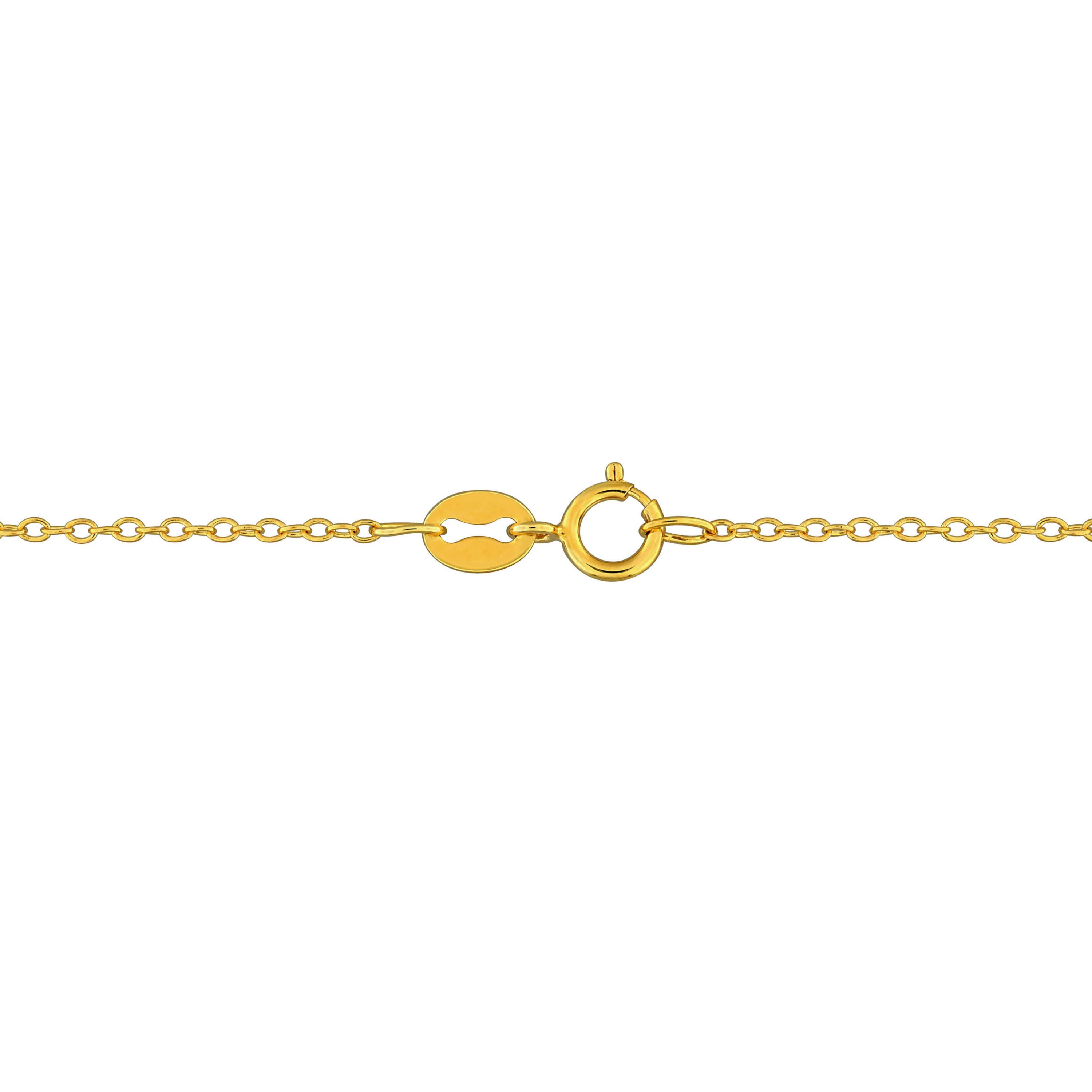 Lab Created Created White Sapphire Butterfly Necklace in Yellow Plated Sterling Silver, 17"