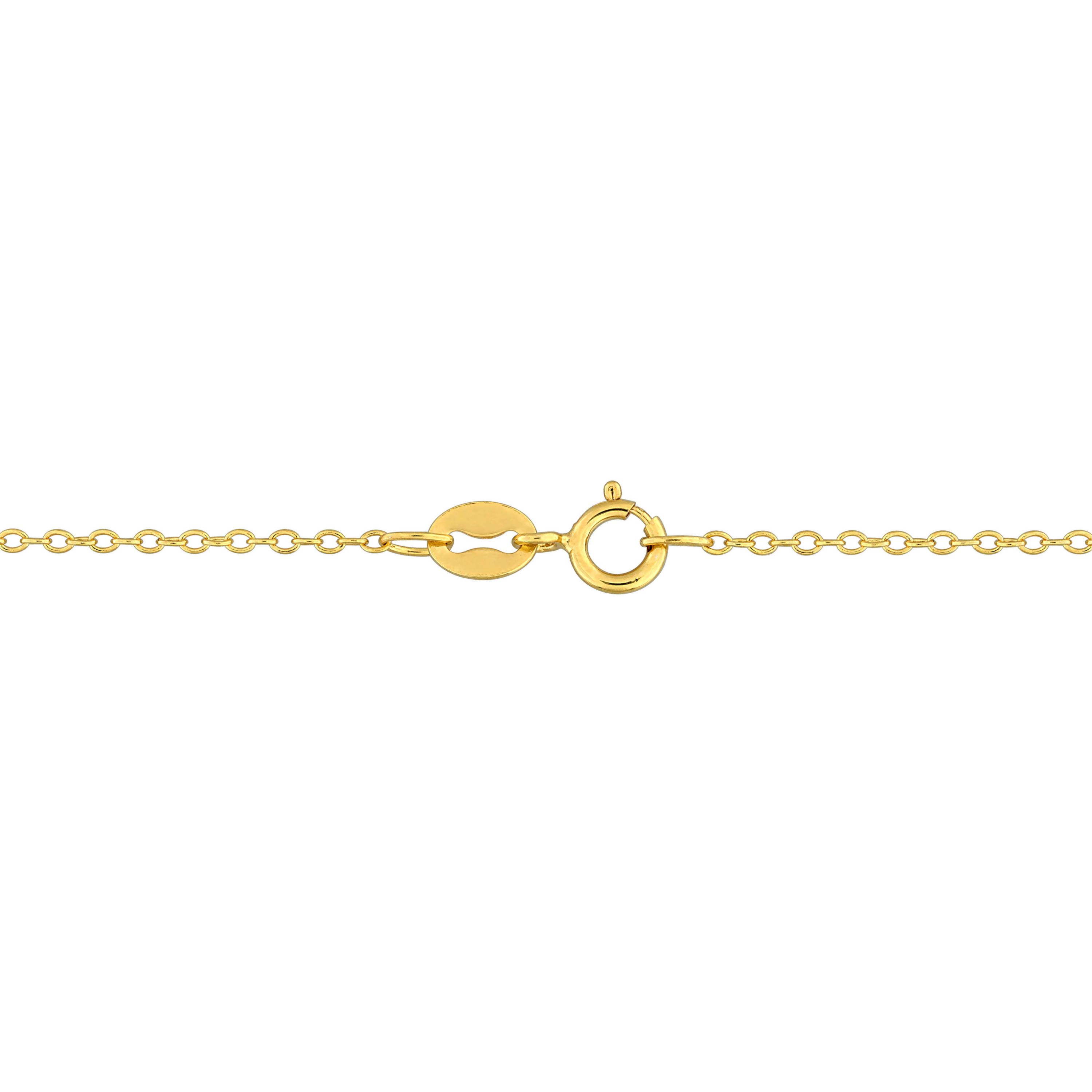 Peridot Butterfly Necklace in Yellow Plated Sterling Silver, 17"