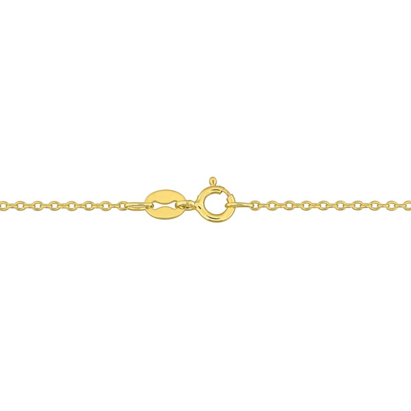 Lab Created Created Emerald Butterfly Necklace in Yellow Plated Sterling Silver, 17"