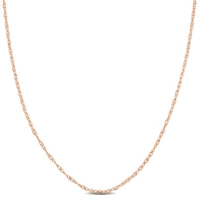Belk & Co 5.5MM Light Rope Chain in 10K Rose Gold, 18", Pink, 8.25 in
