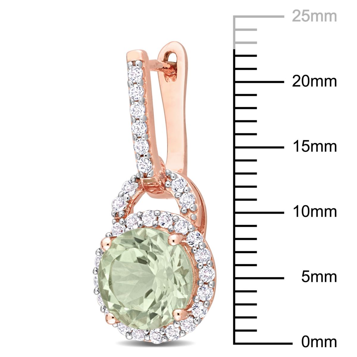 Green Quartz and White Topaz Cuff Earrings in 2-Tone Sterling Silver