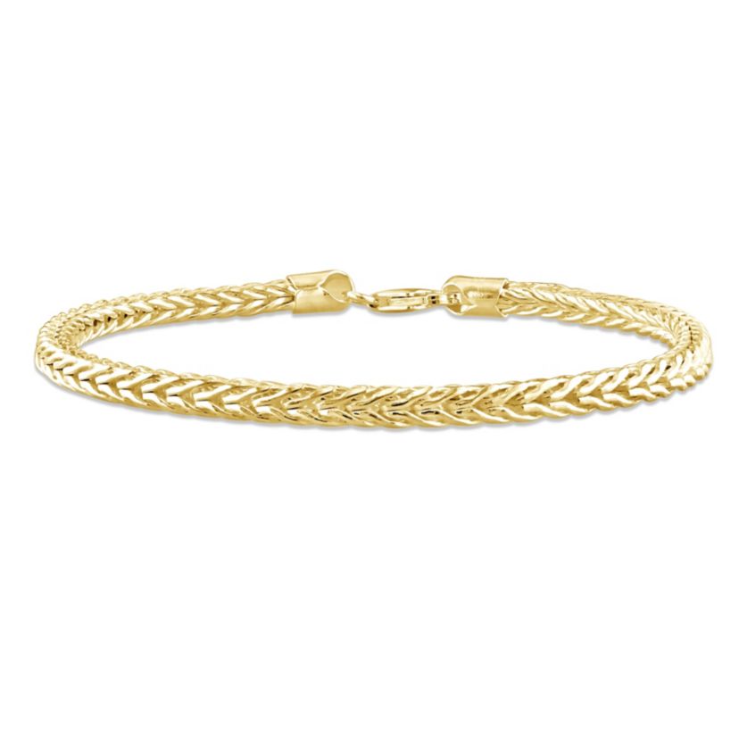 4.2MM Foxtail Chain Anklet in Yellow Plated Sterling Silver, 9"