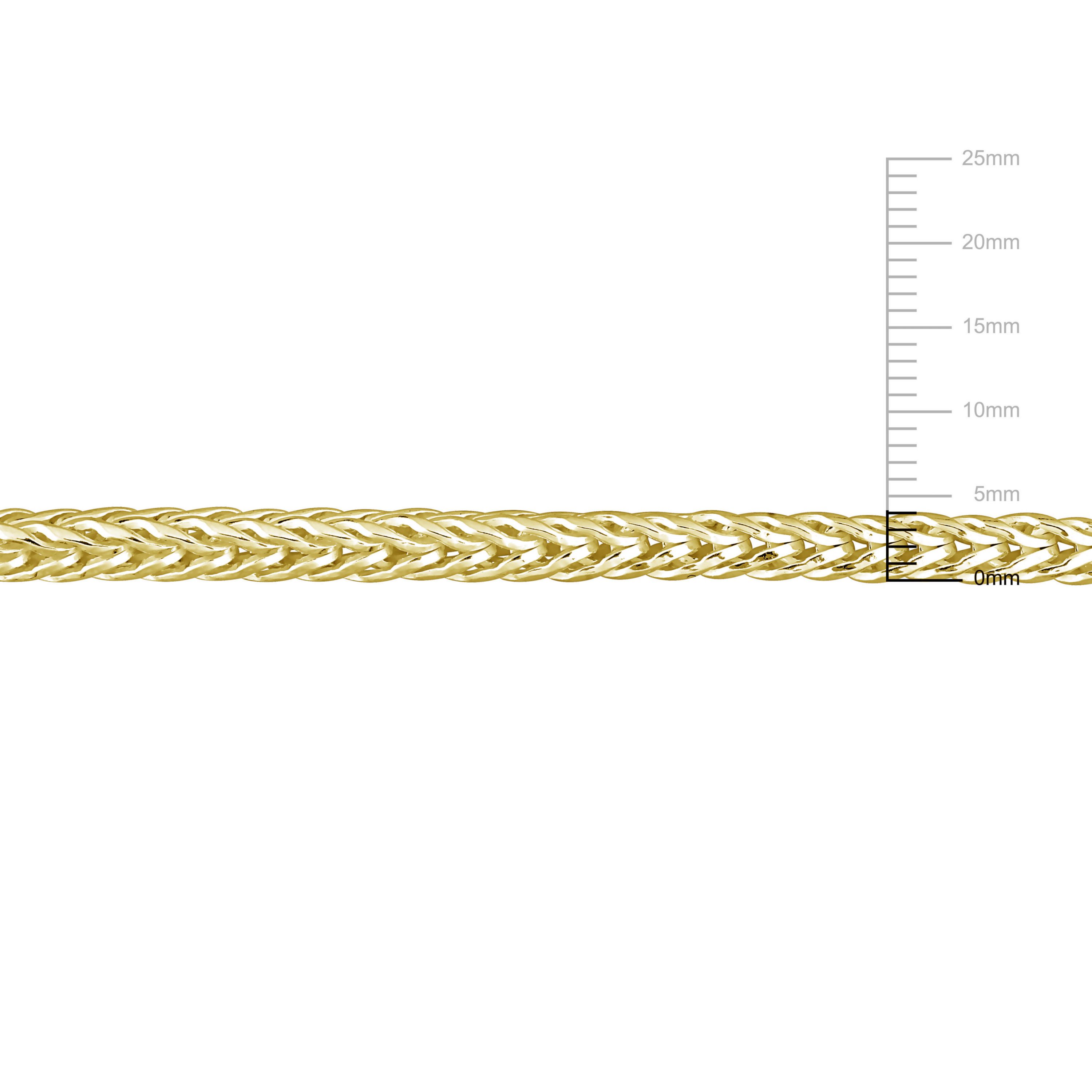 4.2MM Foxtail Chain Anklet in Yellow Plated Sterling Silver, 9"