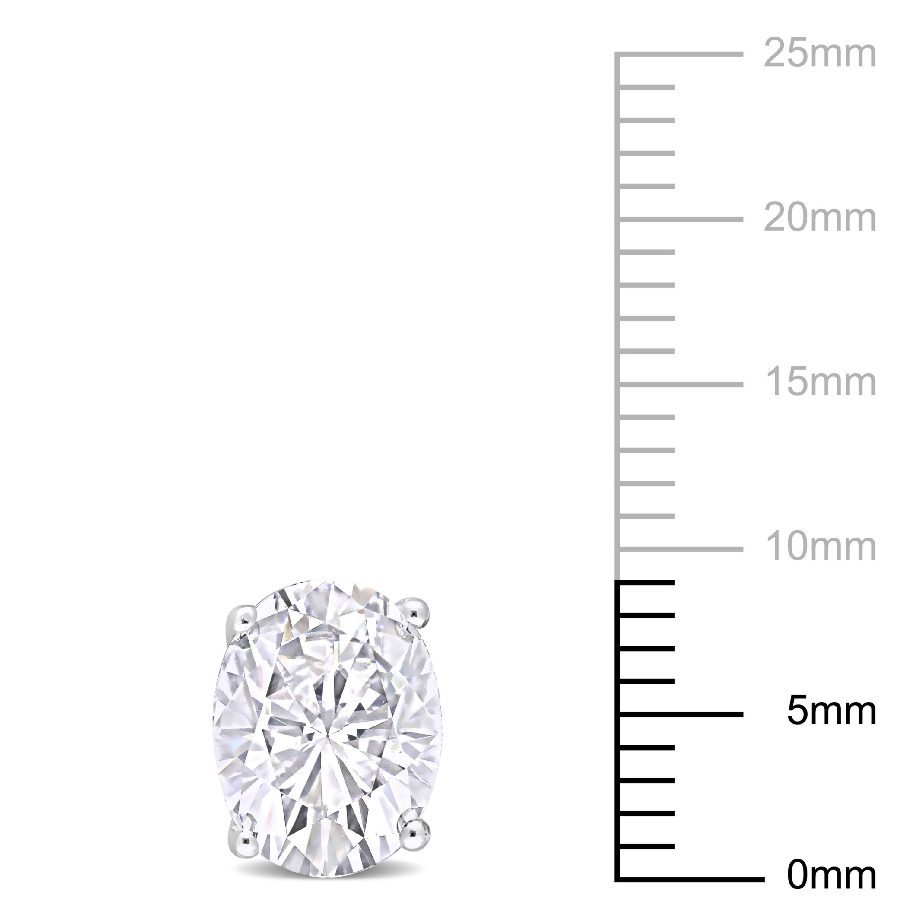 White Topaz Oval Stud Earrings in Sterling Silver