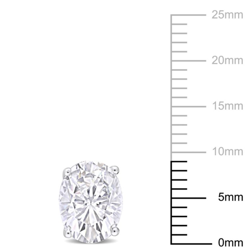 White Topaz Oval Stud Earrings in Sterling Silver